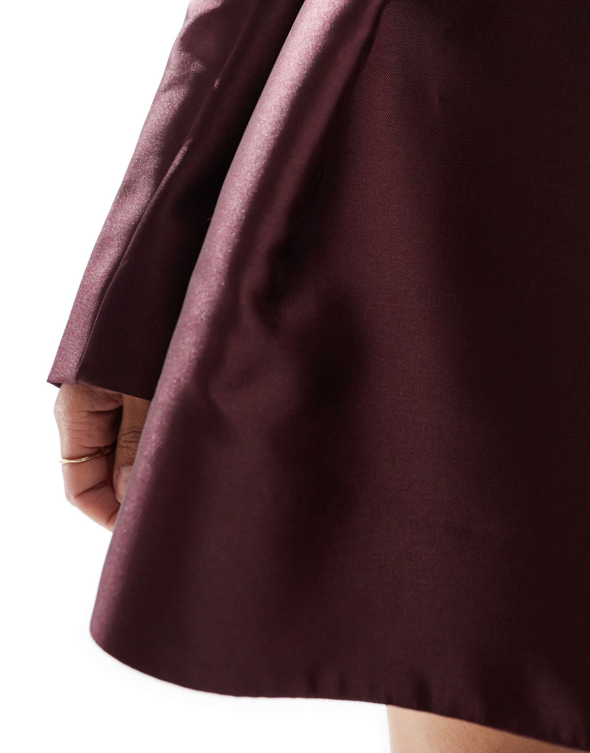 Forever New satin long sleeve mini dress in oxblood - ASOS Sample Sale