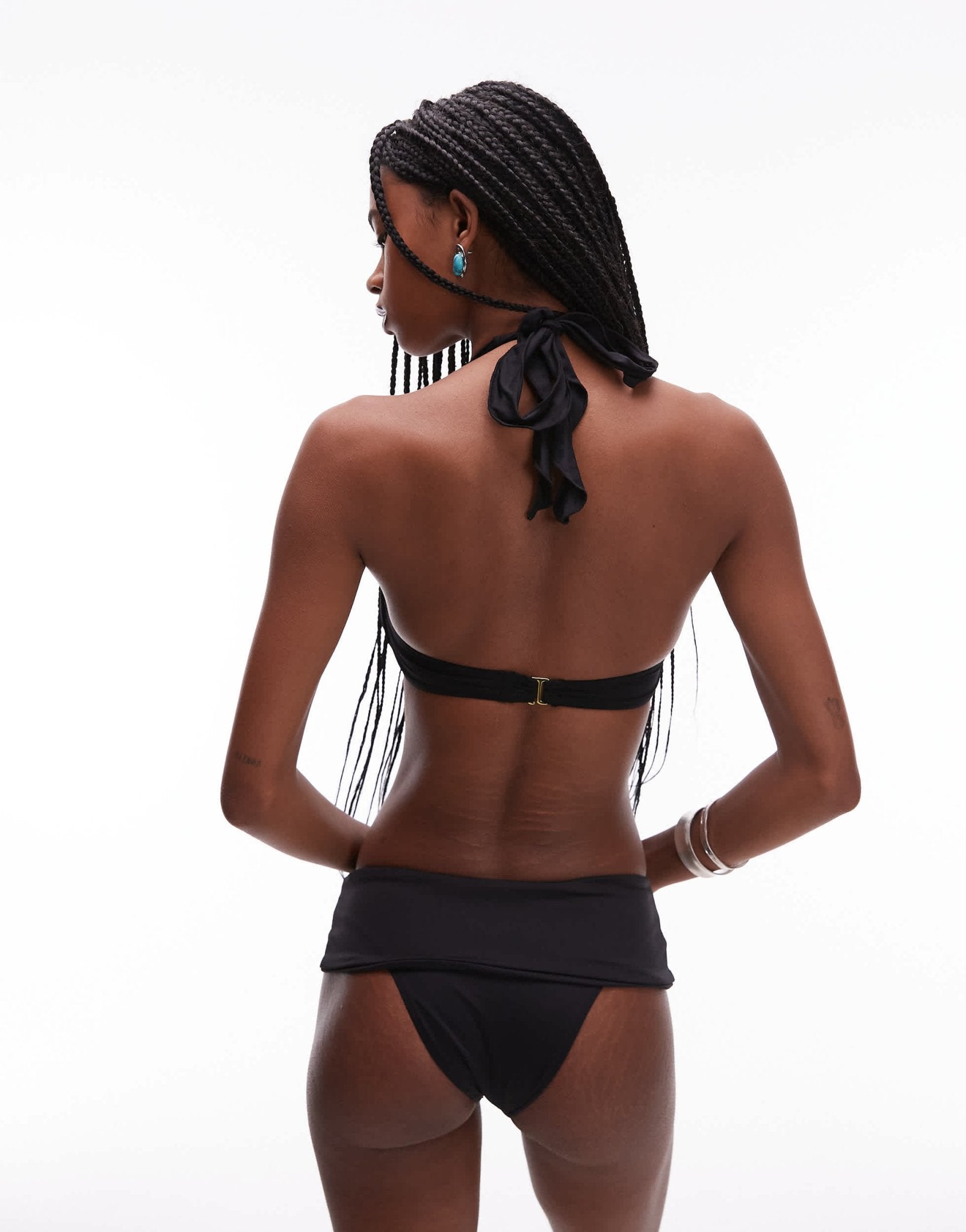 Frankies Bikinis X Bella Hadid halterneck bikini top in black - ASOS Sample Sale