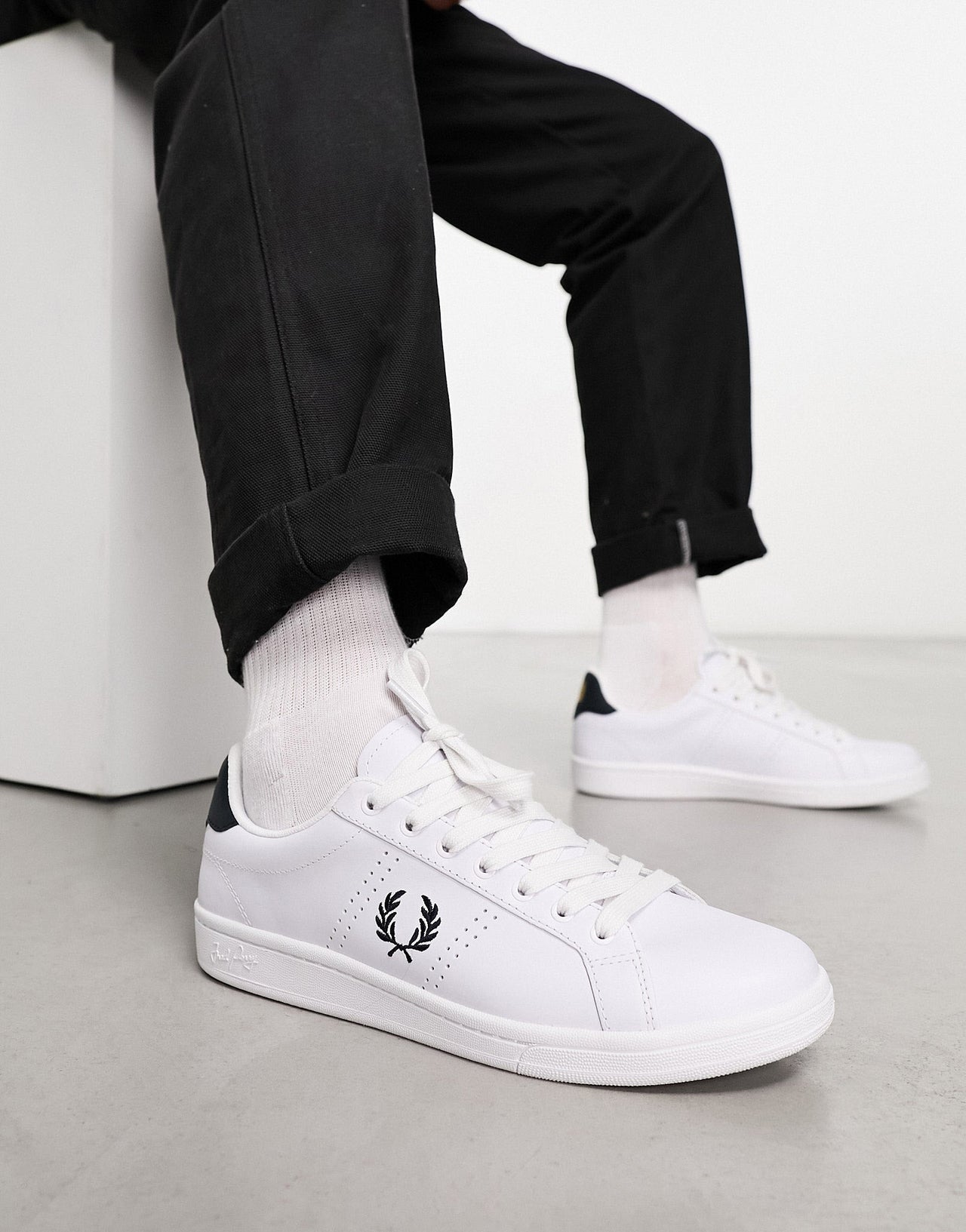 Fred Perry B721 leather trainers in white - ASOS Sample Sale