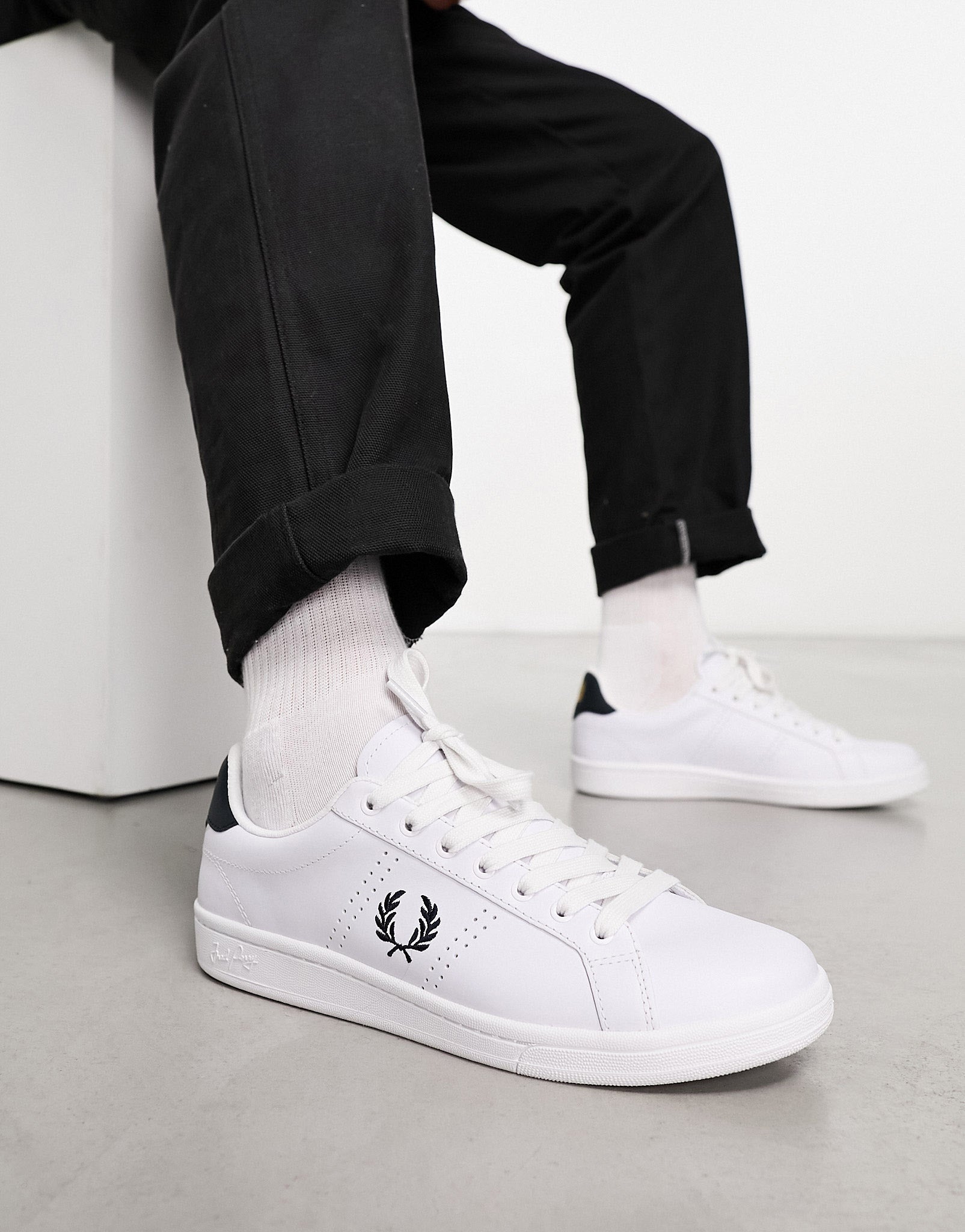 Fred Perry B721 leather trainers in white - ASOS Sample Sale