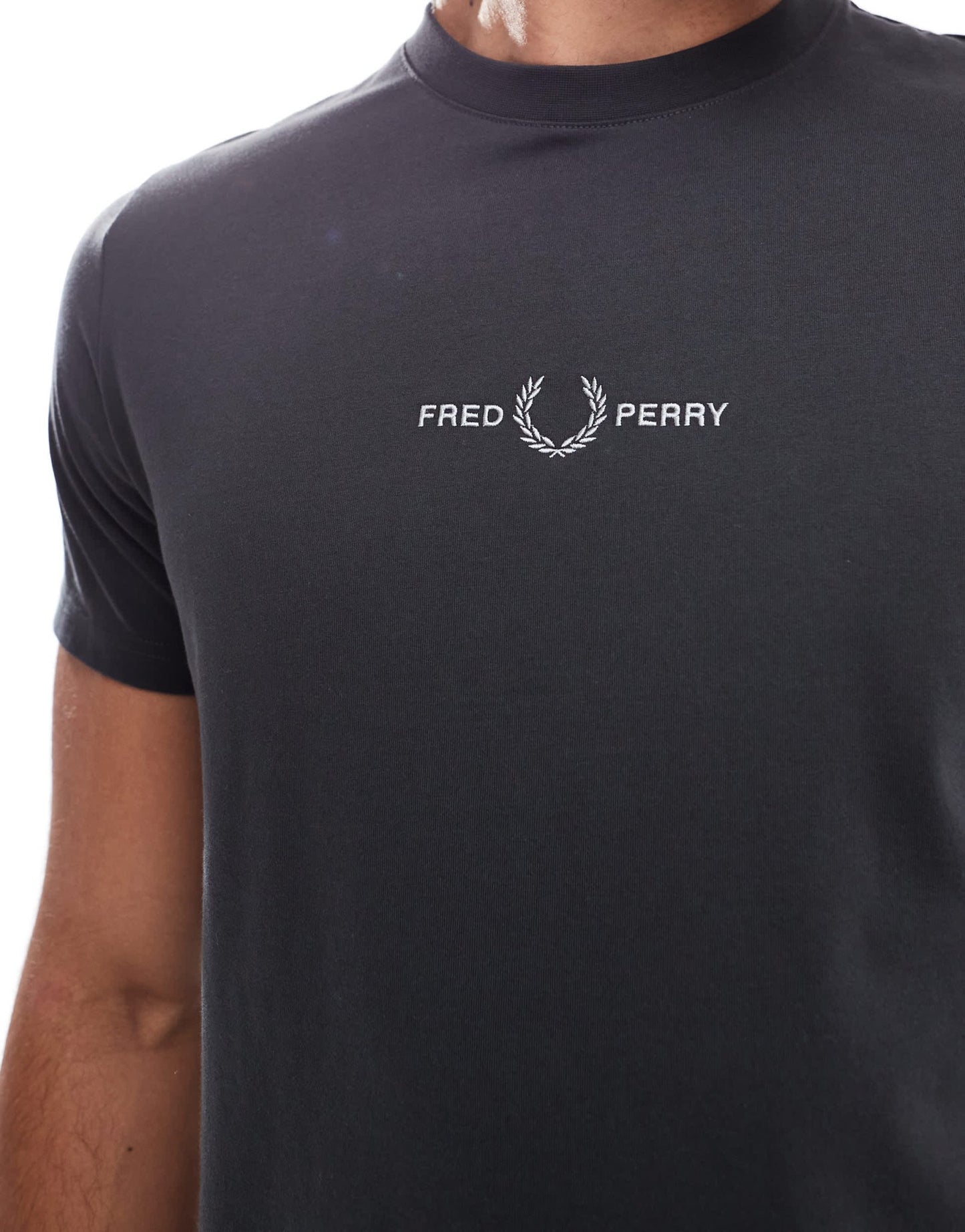 Fred Perry embroidered t-shirt in grey - ASOS Sample Sale