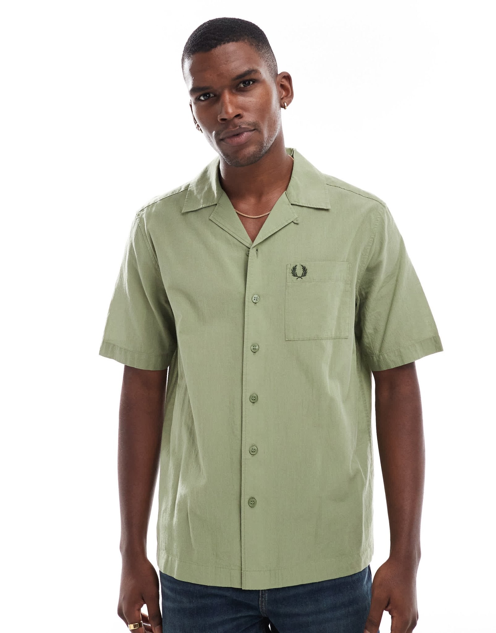 Fred Perry knitted polo shirt in green - ASOS Sample Sale