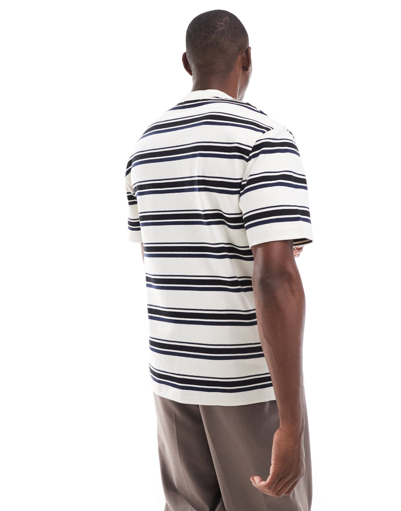 Fred Perry relaxed fit t-shirt in off white with thick horizontal stripes - ASOS Sample Sale