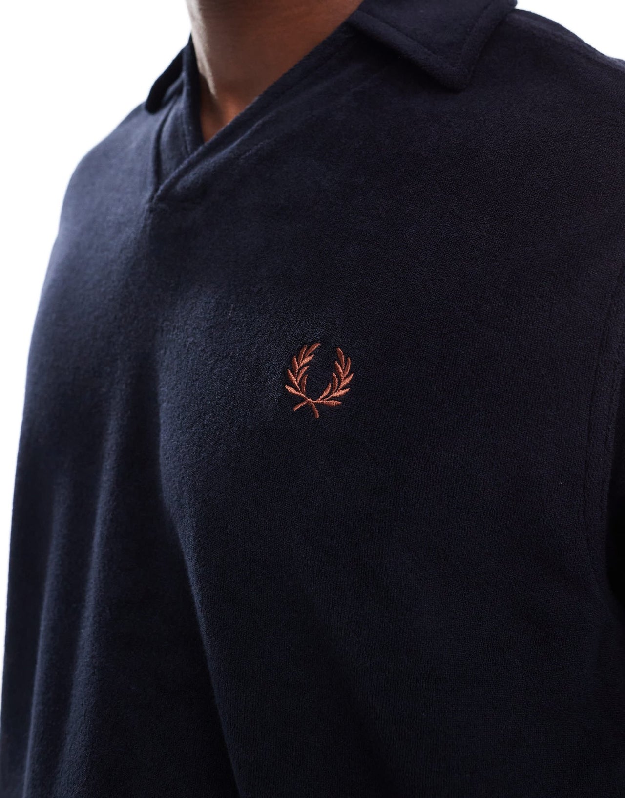 Fred Perry revere towelling polo in navy - ASOS Sample Sale