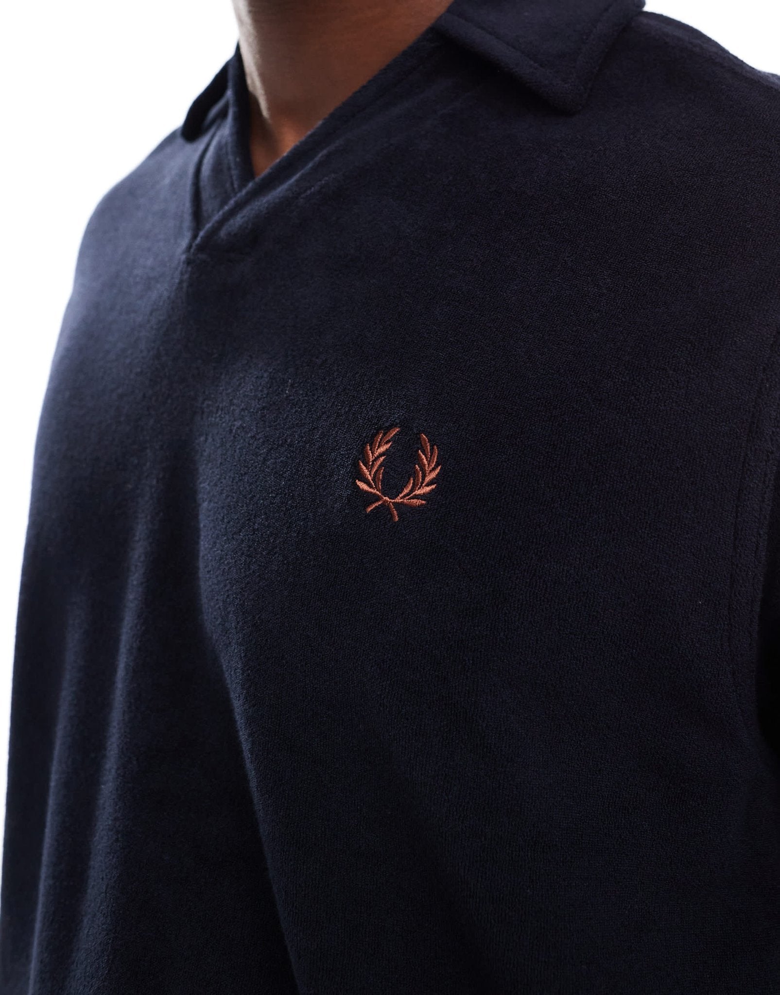 Fred Perry revere towelling polo in navy - ASOS Sample Sale