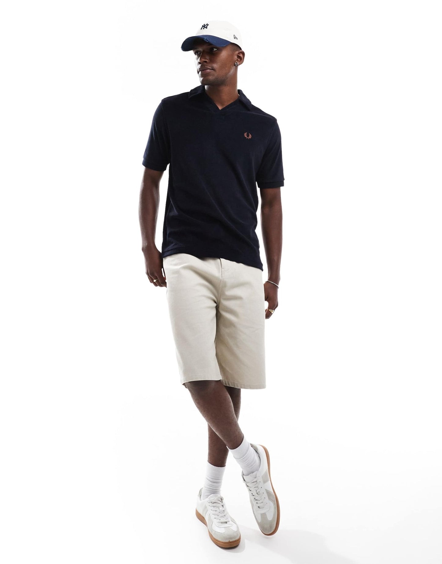 Fred Perry revere towelling polo in navy - ASOS Sample Sale