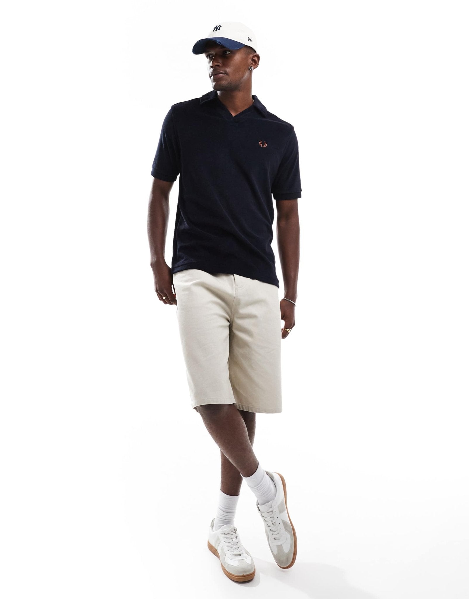 Fred Perry revere towelling polo in navy - ASOS Sample Sale