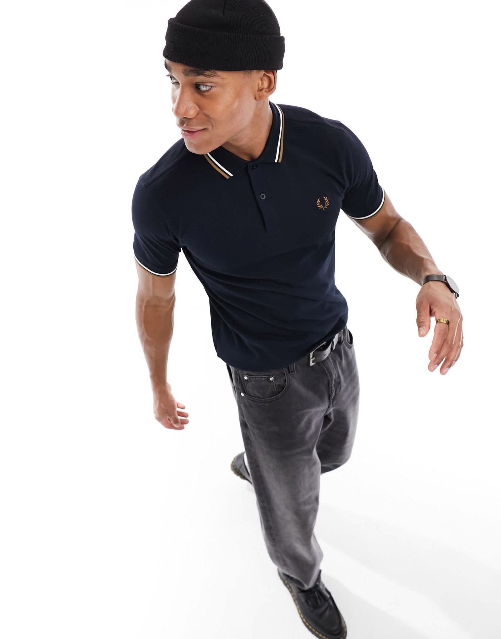 Fred Perry twin tipped polo in navy - ASOS Sample Sale