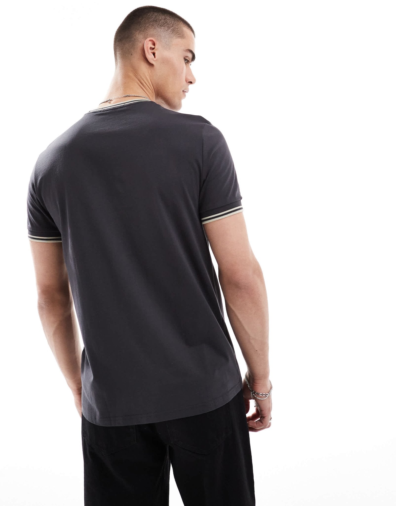 Fred Perry twin tipped t-shirt in dark grey - ASOS Sample Sale