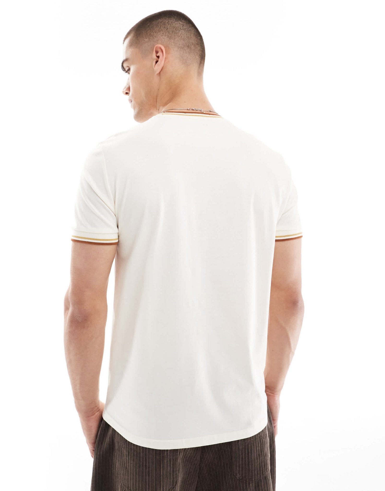 Fred Perry twin tipped t-shirt in off white - ASOS Sample Sale