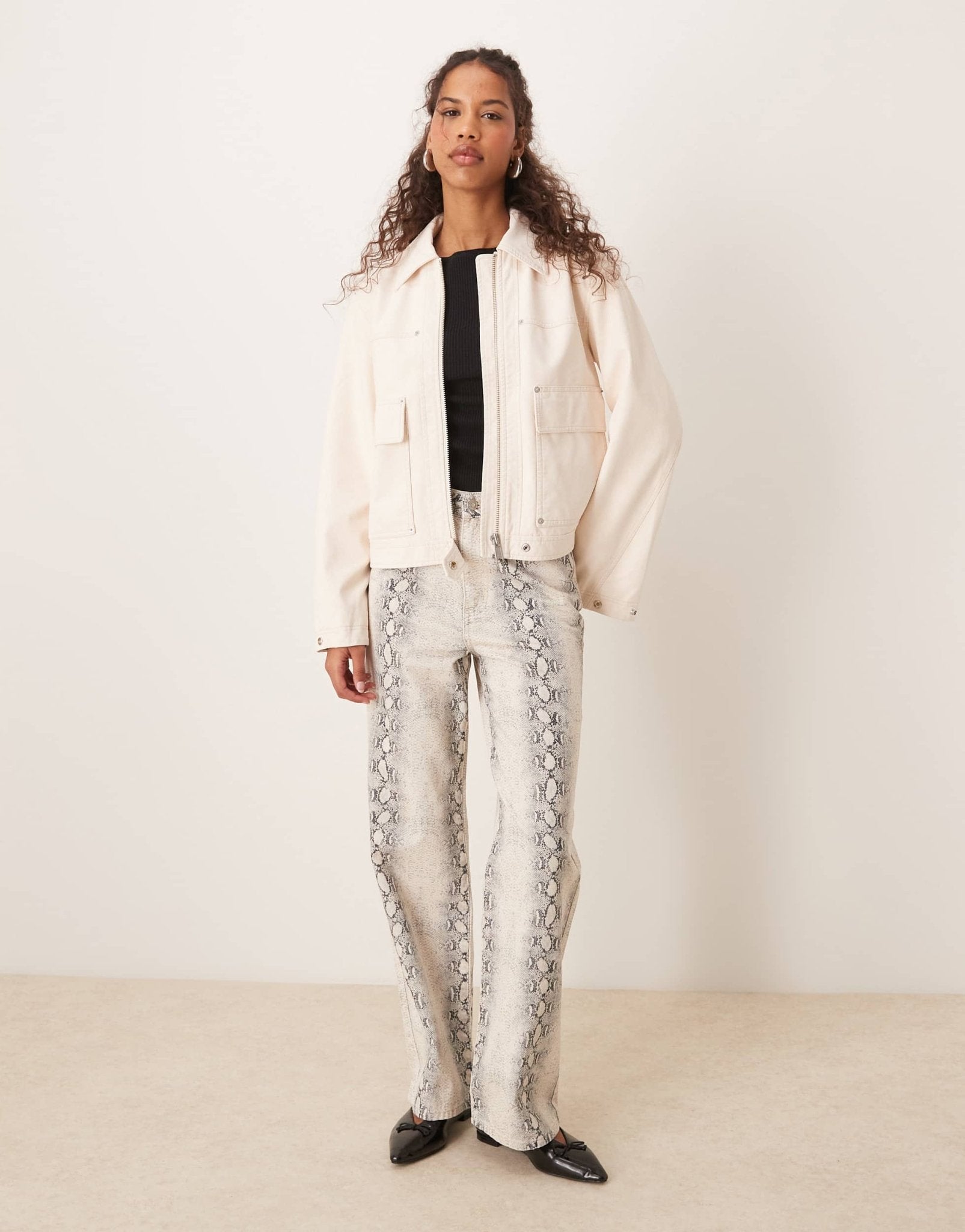 Free People blair faux suede jacket in sea salt - ASOS Sample Sale