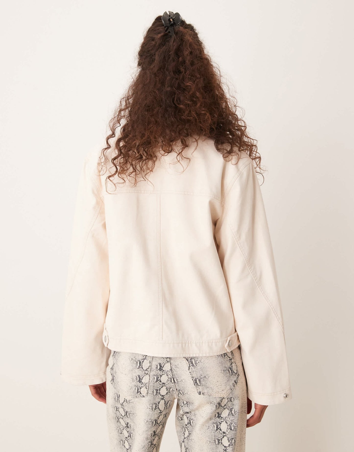 Free People blair faux suede jacket in sea salt - ASOS Sample Sale