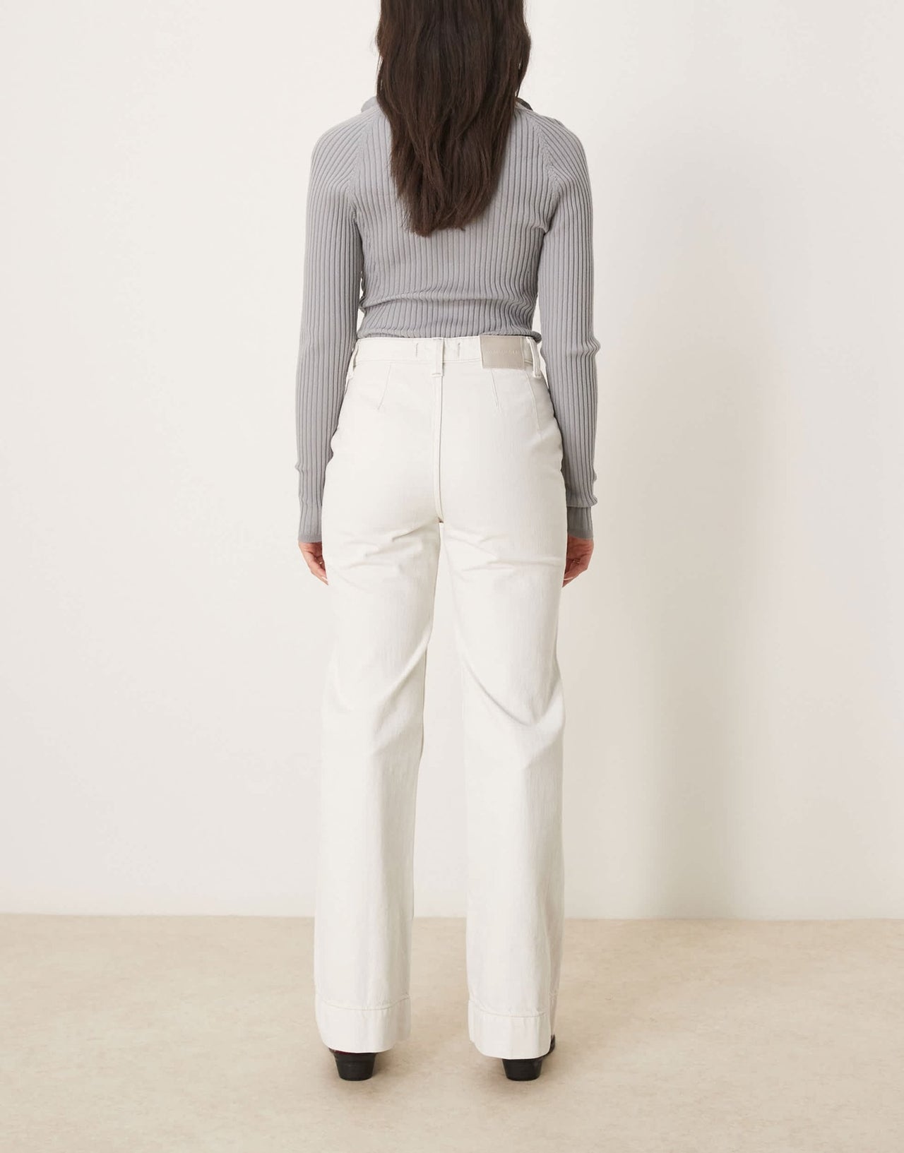 Free People cerine relaxed bootcut jeans in ecru - ASOS Sample Sale