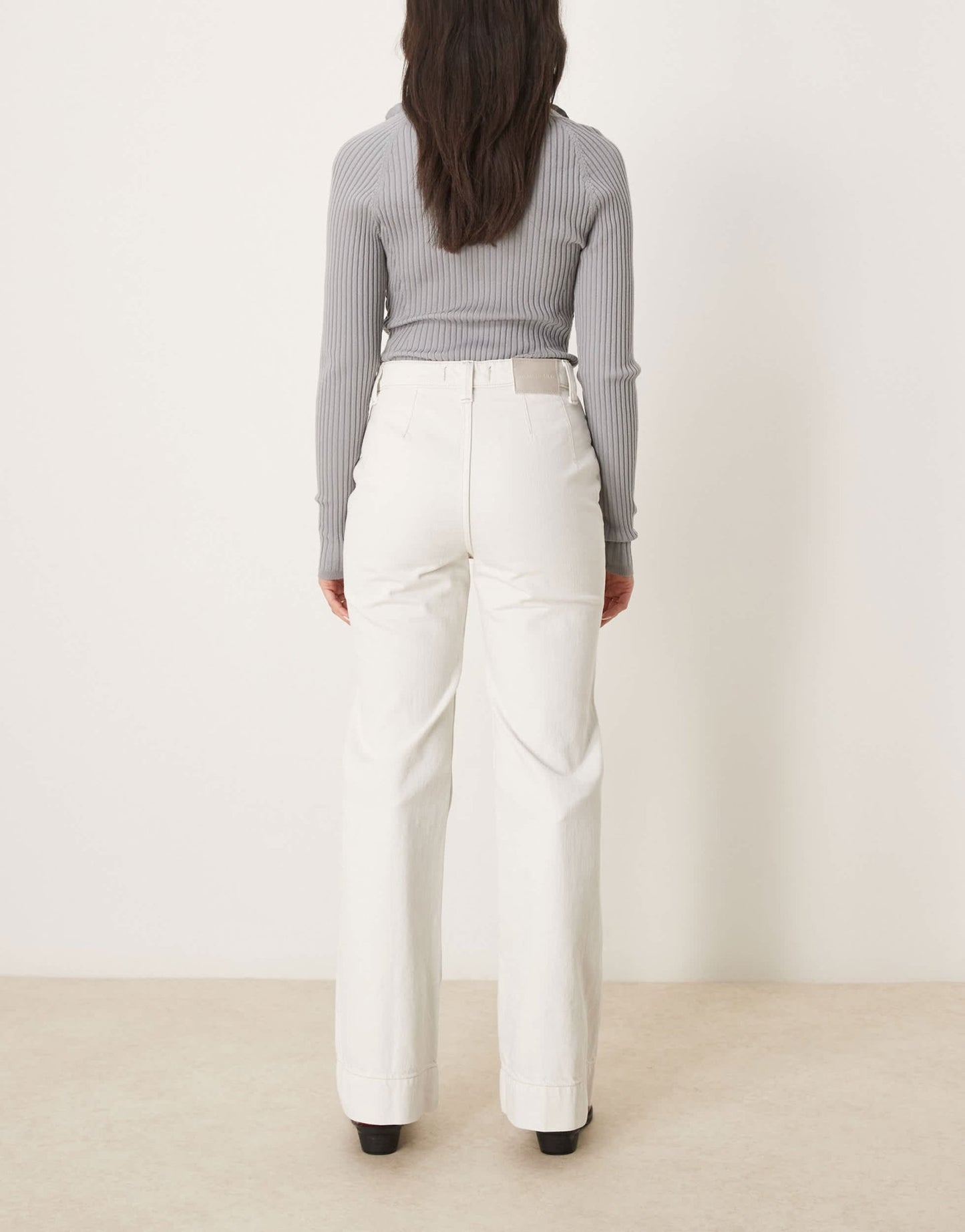 Free People cerine relaxed bootcut jeans in ecru - ASOS Sample Sale