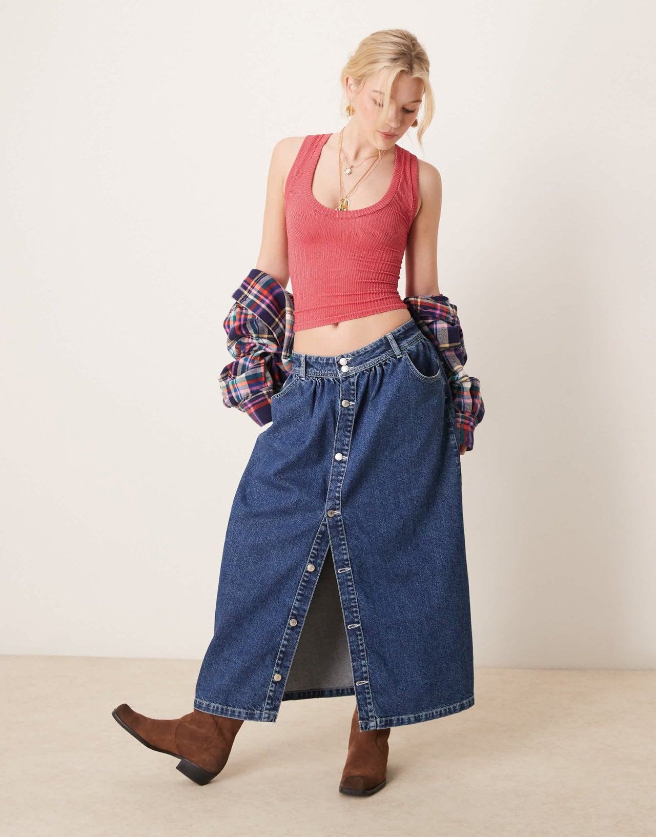 Free People clean slate ribbed tank top in red - ASOS Sample Sale