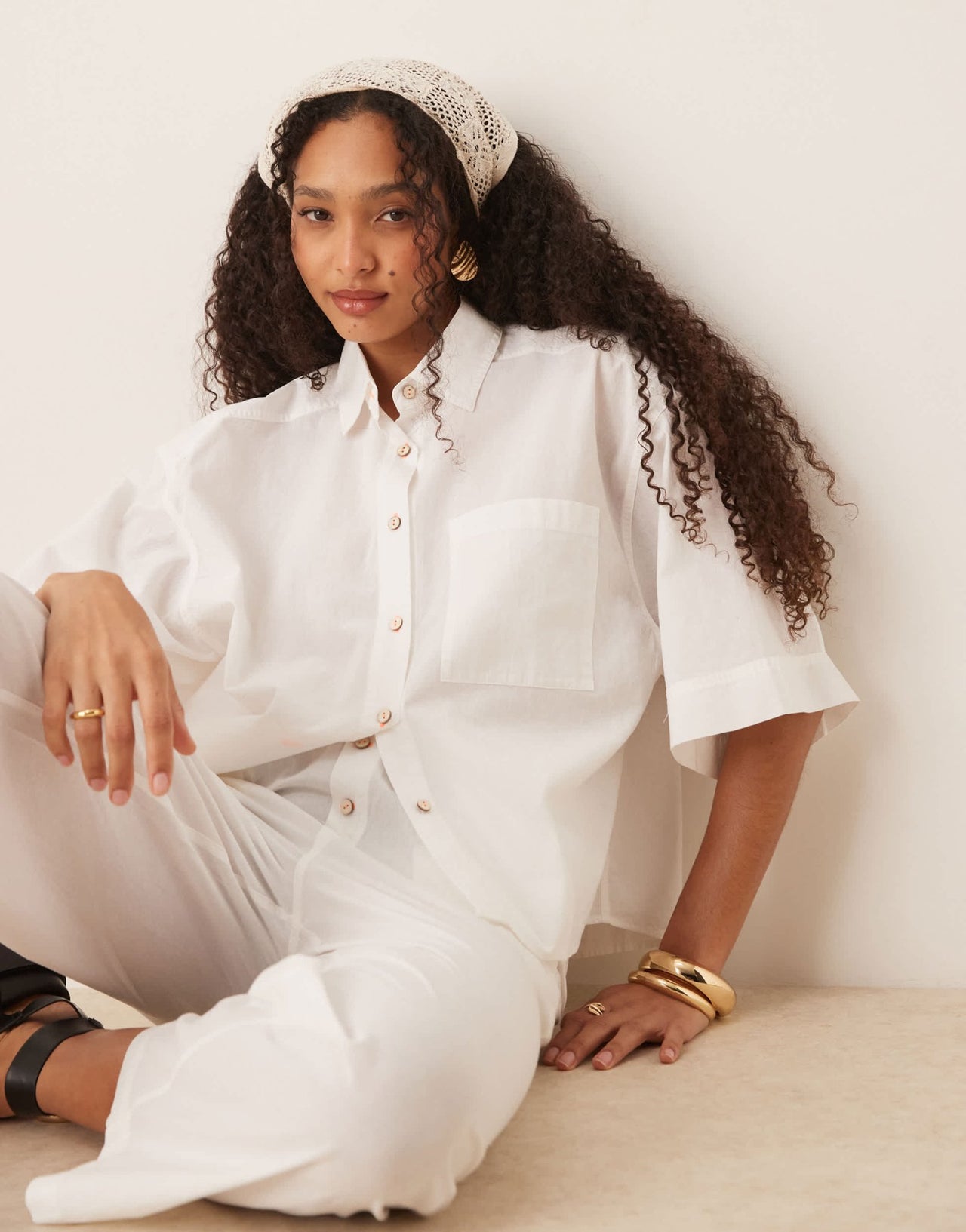 Free People cotton summer set in optic white - ASOS Sample Sale