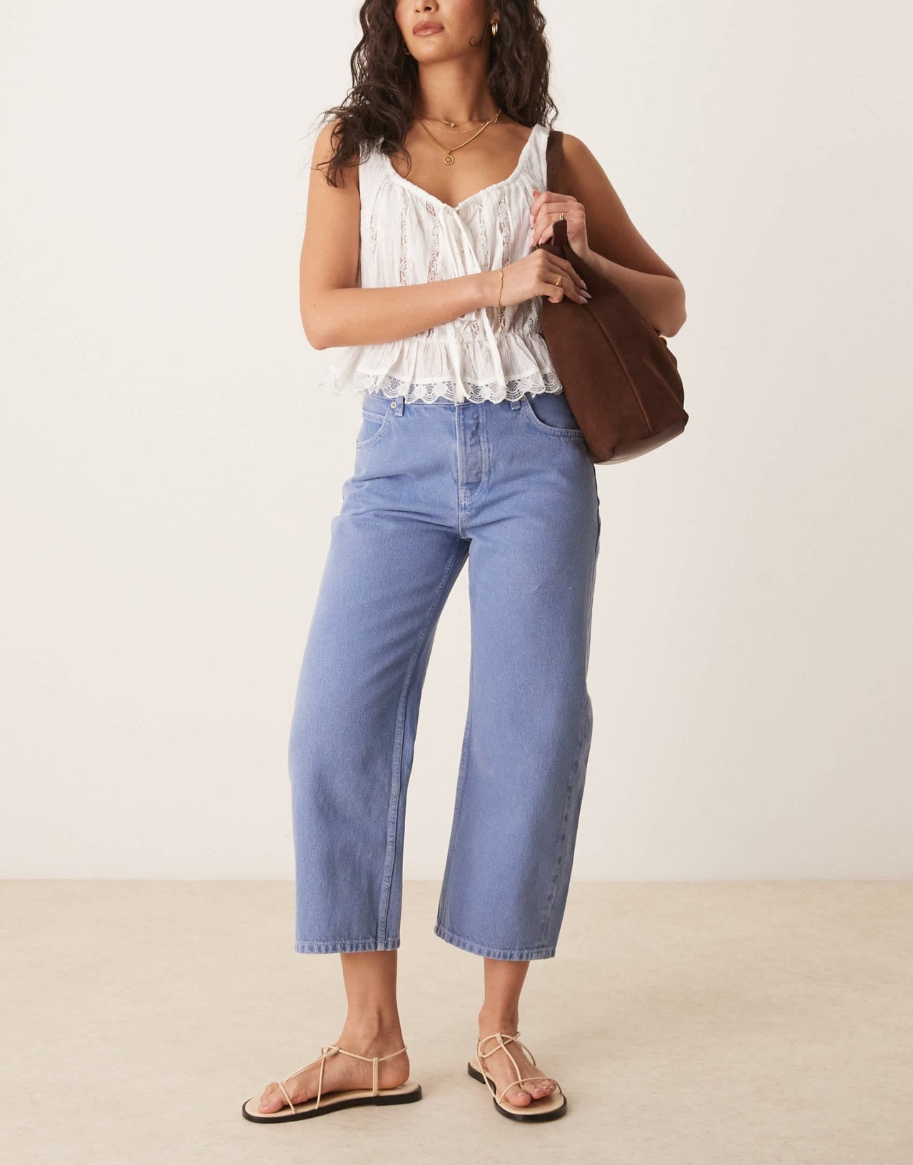 Free People deep trance mid rise straight leg jeans in ocean blue - ASOS Sample Sale