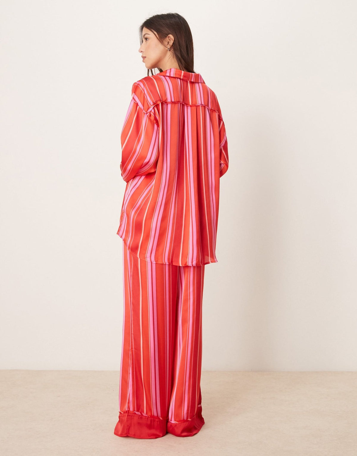 Free People dreamy days satin striped pyjama set in pink - ASOS Sample Sale