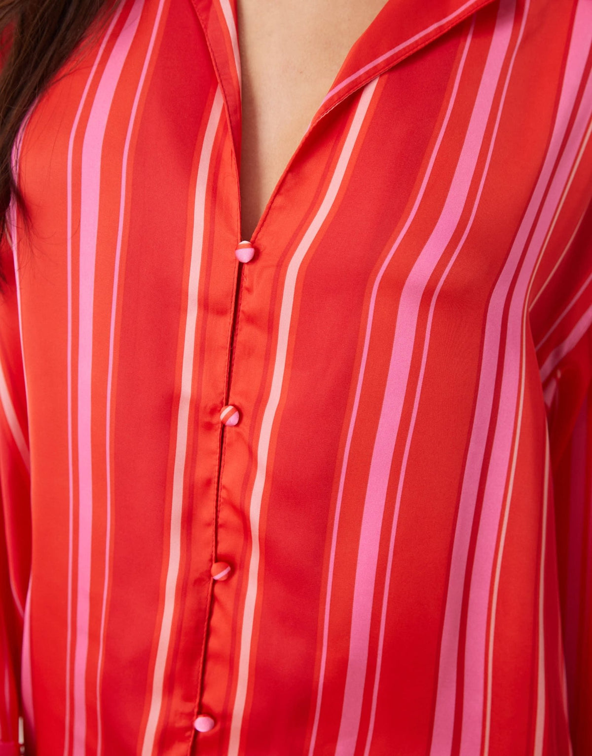 Free People dreamy days satin striped pyjama set in pink - ASOS Sample Sale