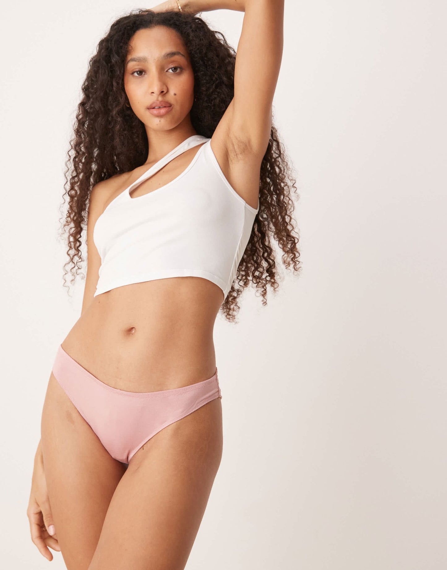 Free People happier than ever tanga brief in rose pink - ASOS Sample Sale