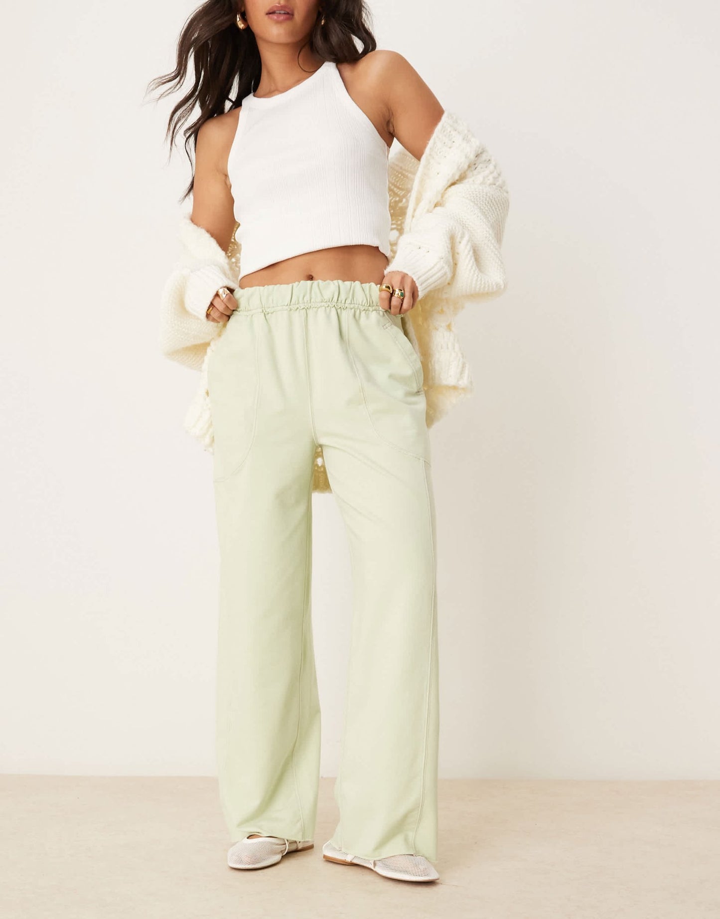 Free People lounge pant in green - ASOS Sample Sale