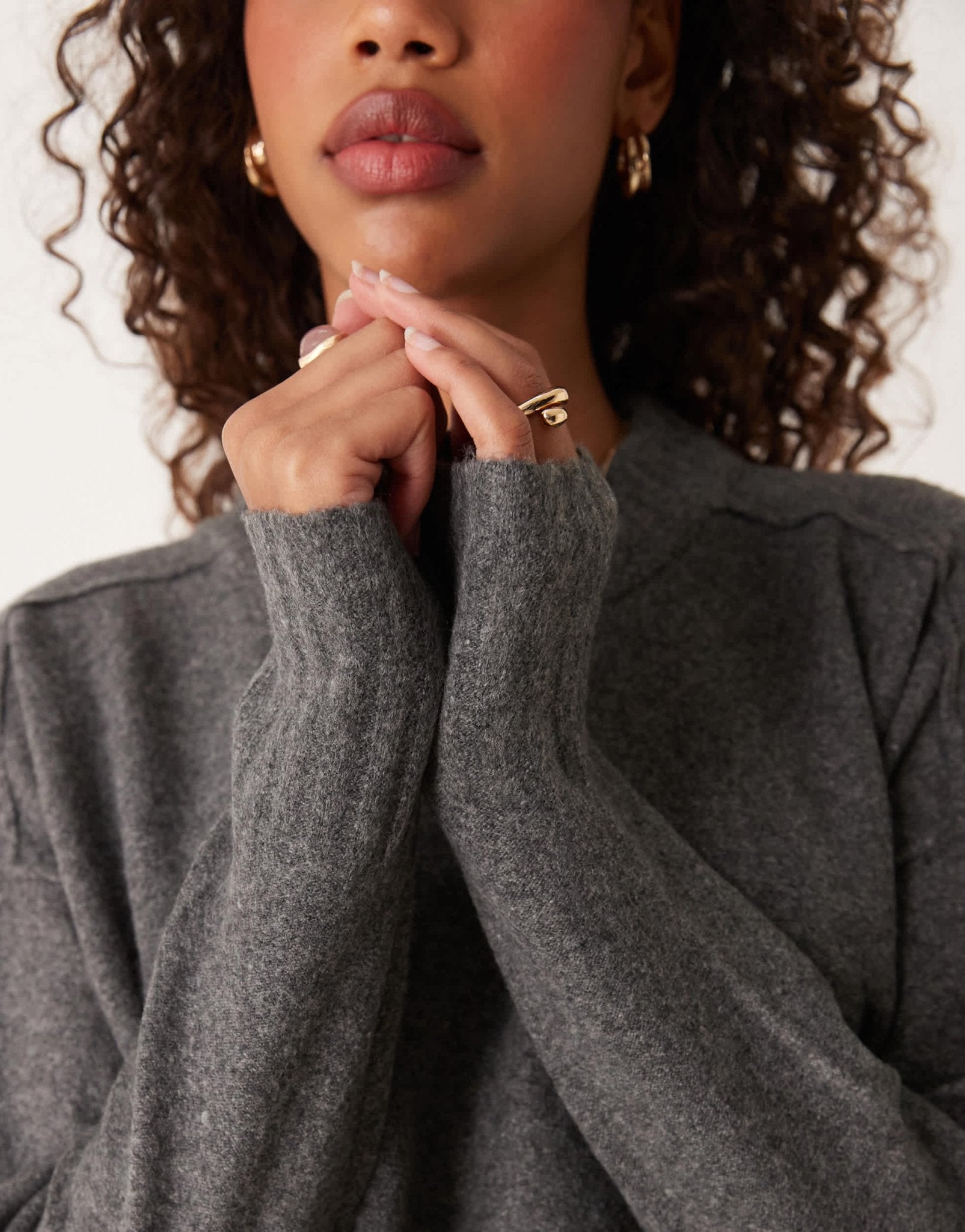 Free People phoebe pullover in dark grey - ASOS Sample Sale