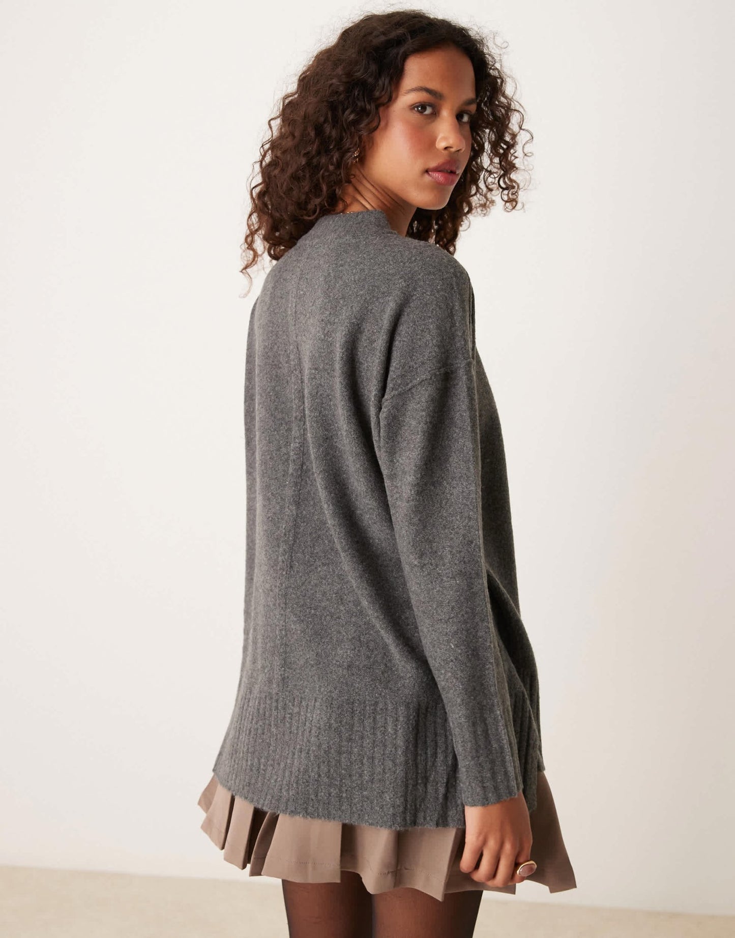 Free People phoebe pullover in dark grey - ASOS Sample Sale