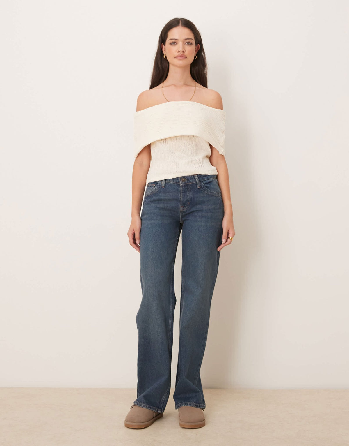 Free People tenessee low rise boyfriend jeans in outlaw blue - ASOS Sample Sale