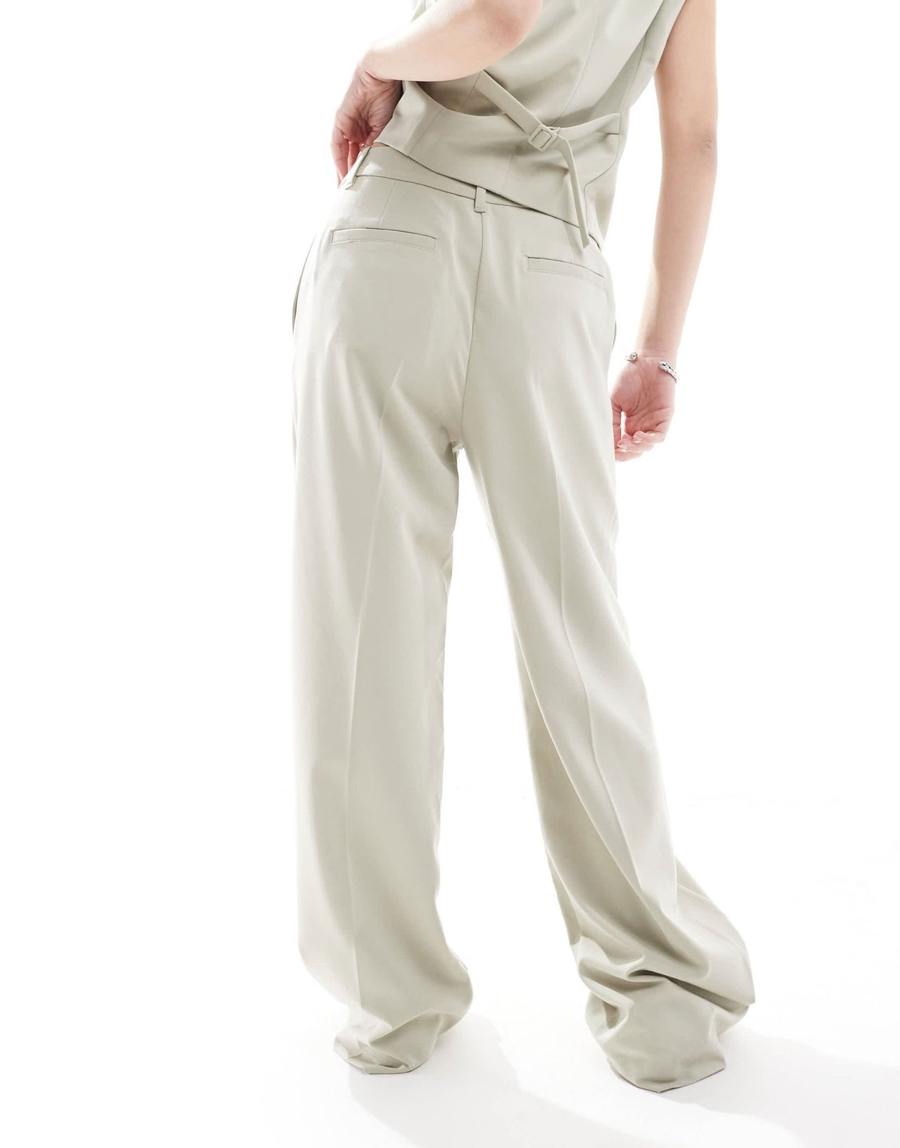French Connection Angie wide leg trousers co - ord in pistachio - ASOS Sample Sale