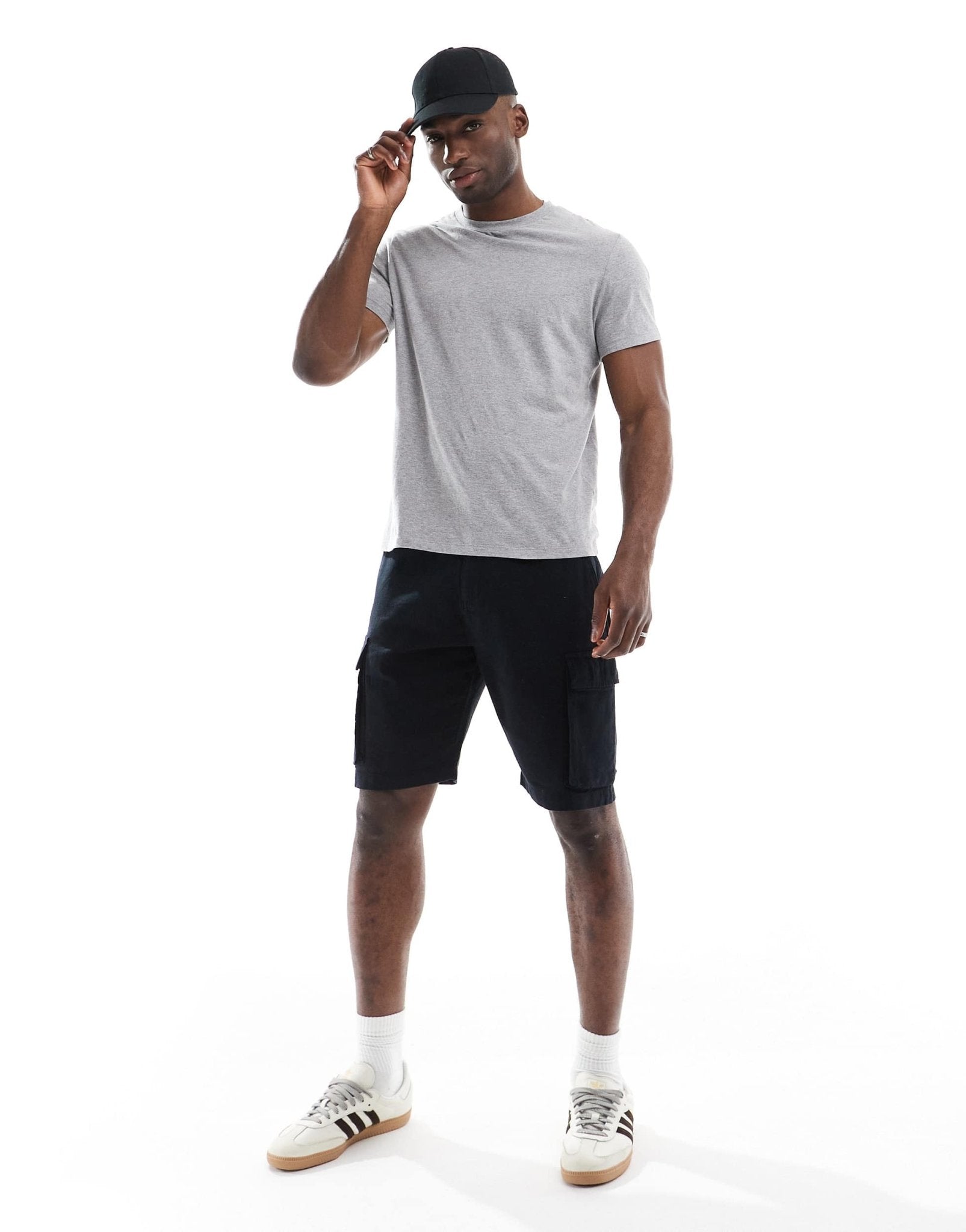 French Connection cargo pocket linen shorts in black - ASOS Sample Sale