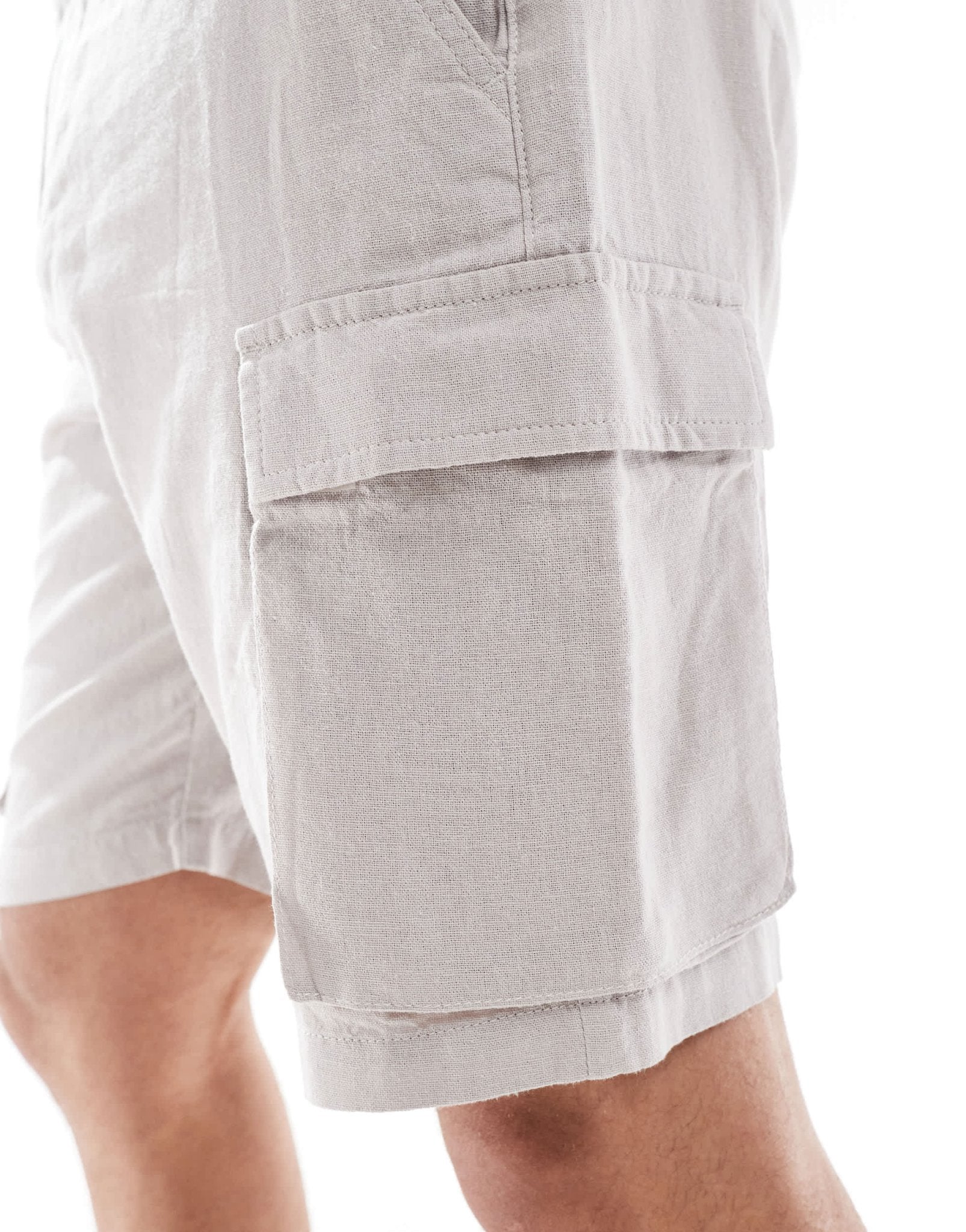 French Connection cargo pocket linen shorts in stone - ASOS Sample Sale