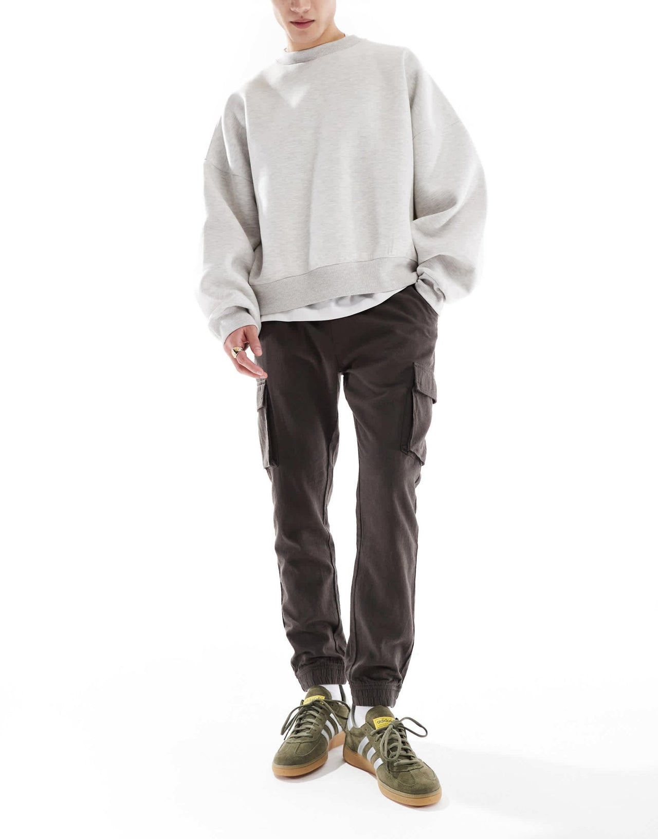 French Connection cargo pocket linen trousers in khaki - ASOS Sample Sale