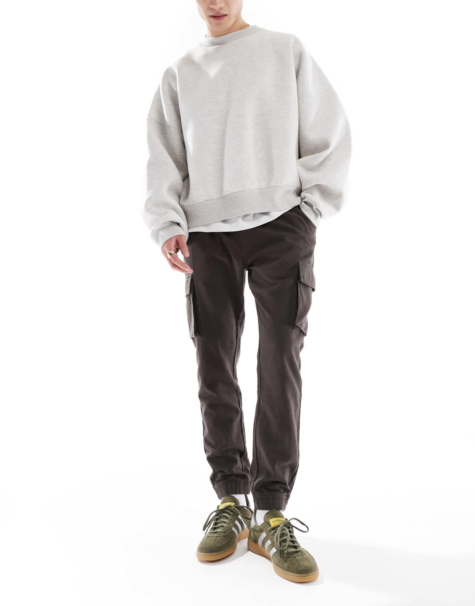 French Connection cargo pocket linen trousers in khaki - ASOS Sample Sale