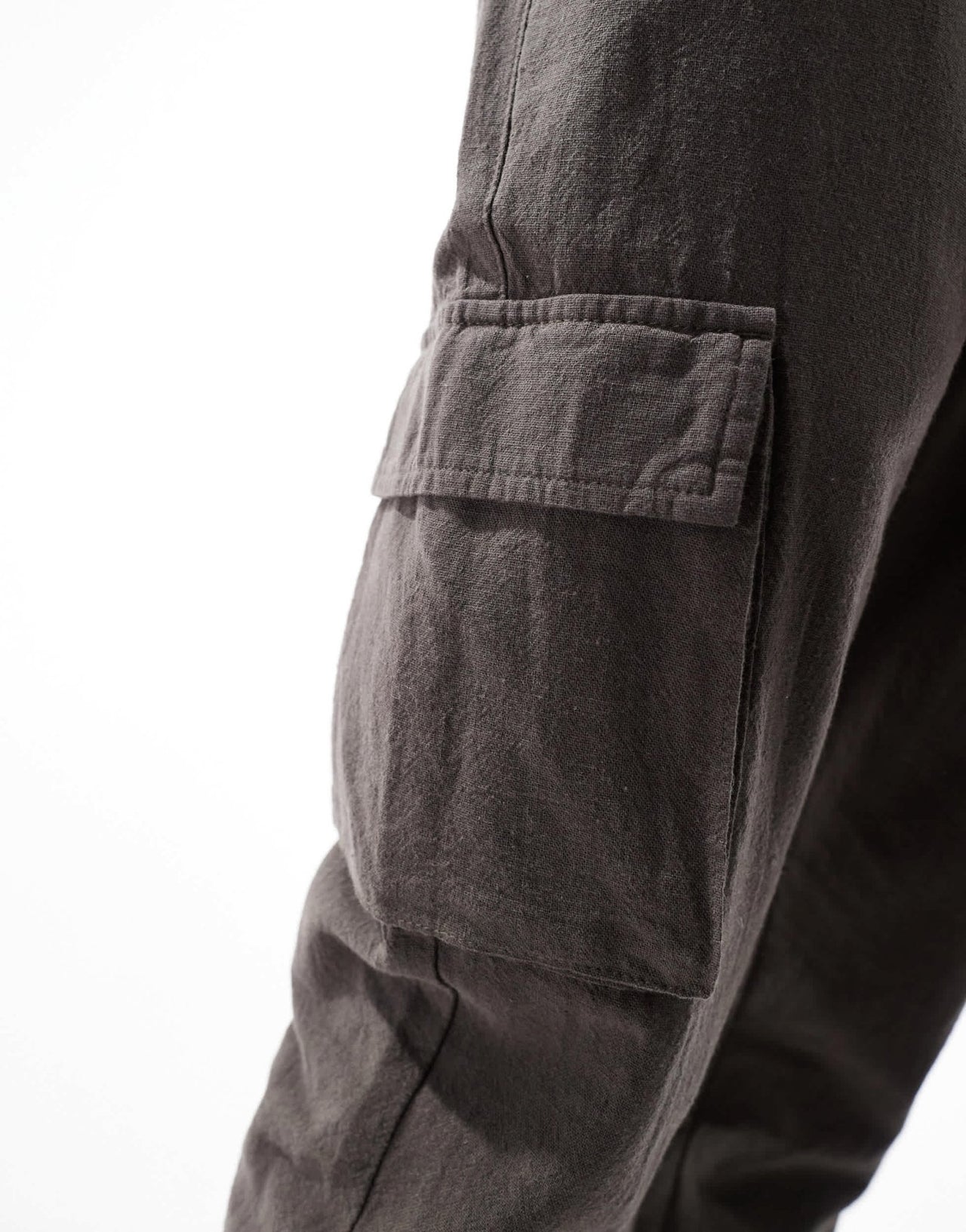 French Connection cargo pocket linen trousers in khaki - ASOS Sample Sale