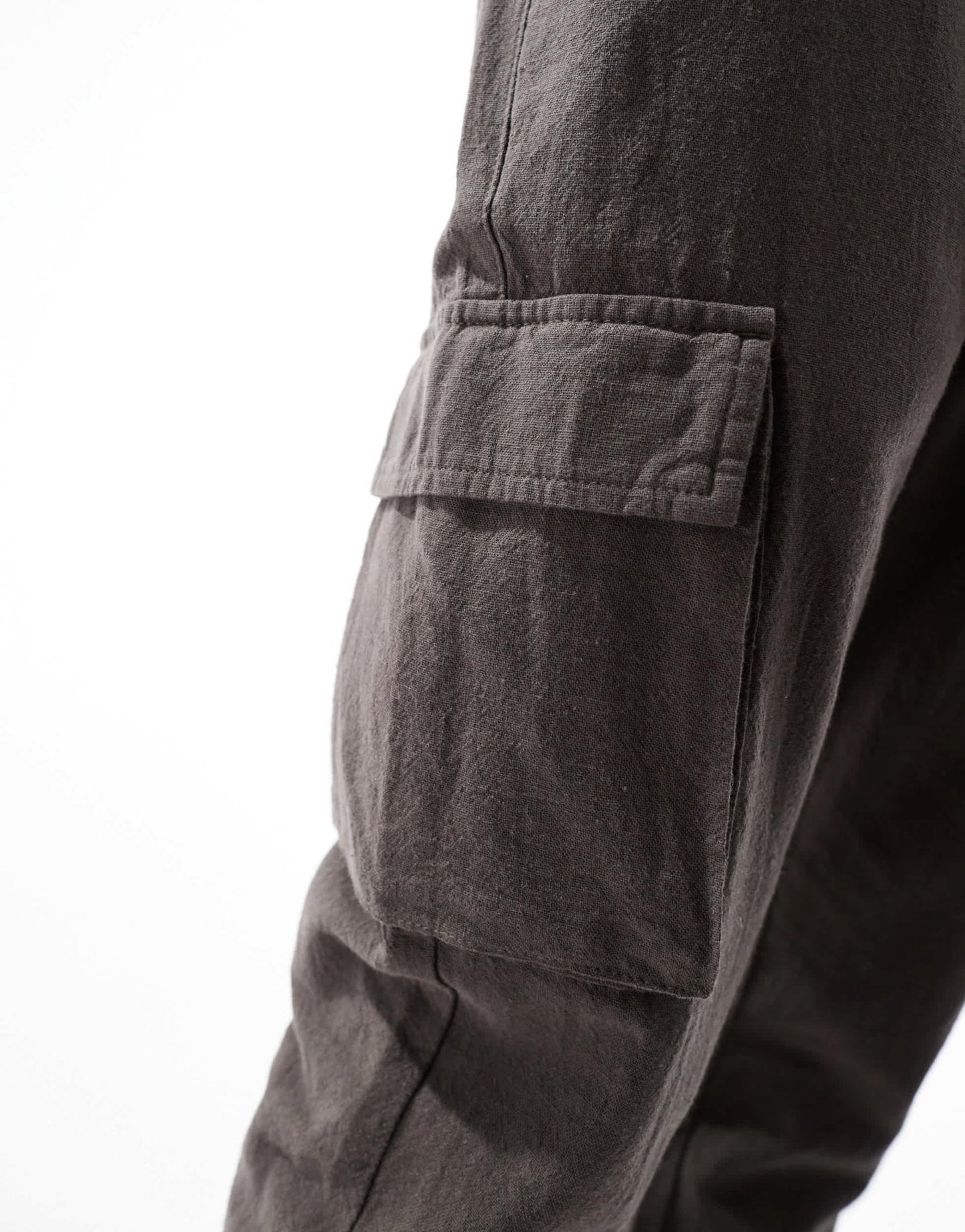 French Connection cargo pocket linen trousers in khaki - ASOS Sample Sale