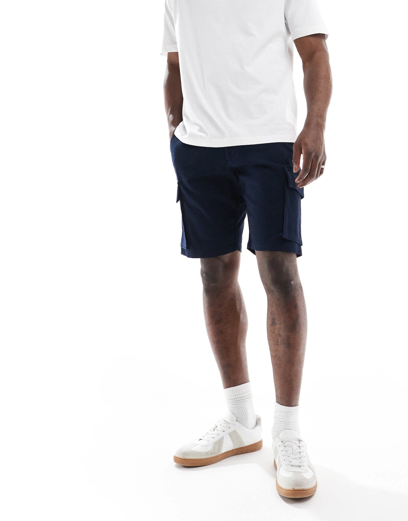 French Connection cargo pocket shorts in navy - ASOS Sample Sale