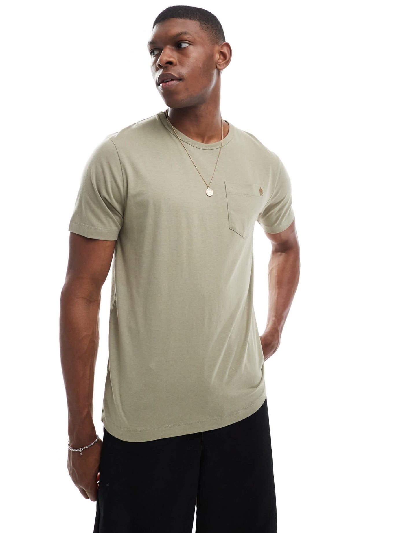 French Connection classic pocket t-shirt in light khaki - ASOS Sample Sale
