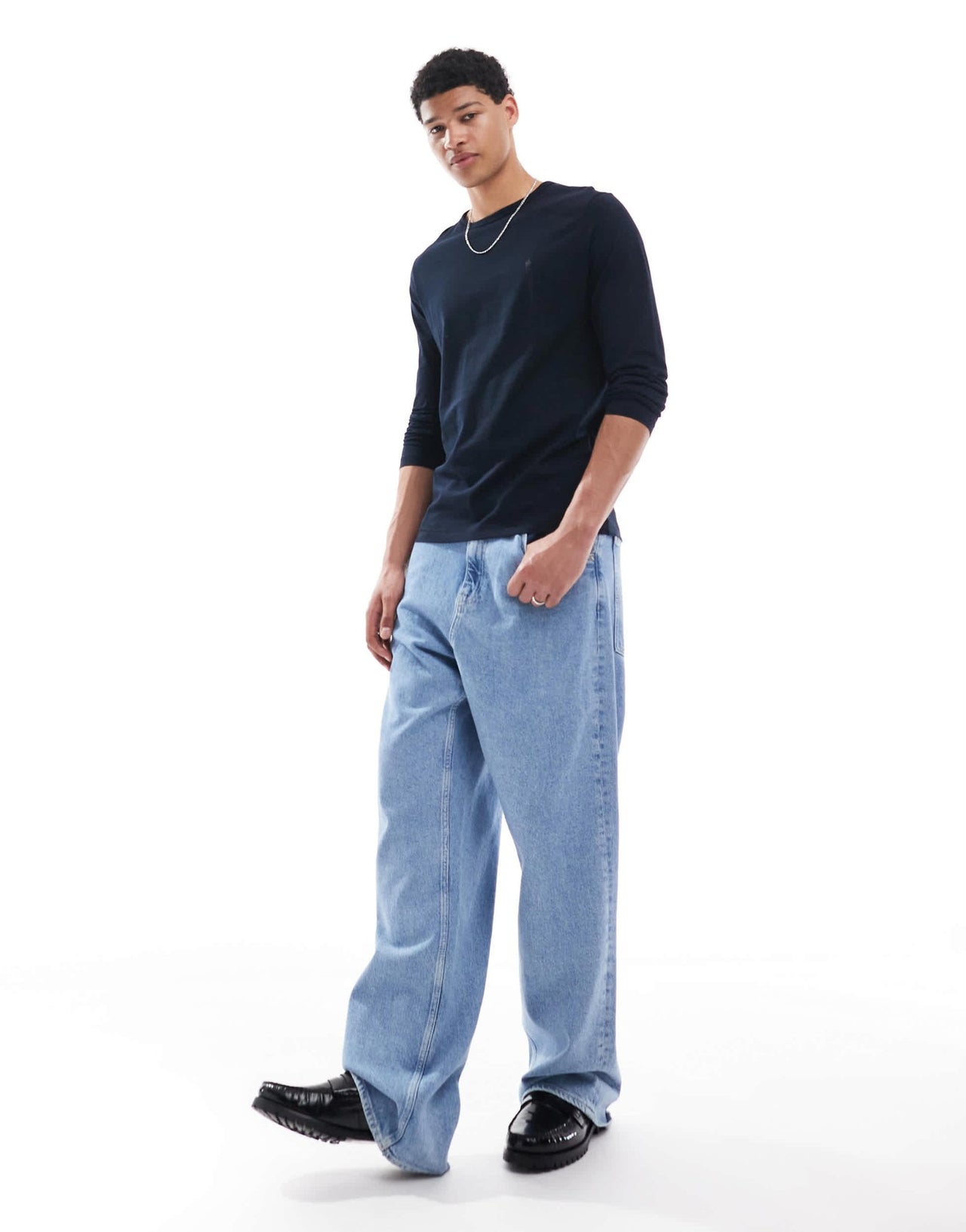 French Connection crew neck long sleeve t-shirt in navy - ASOS Sample Sale