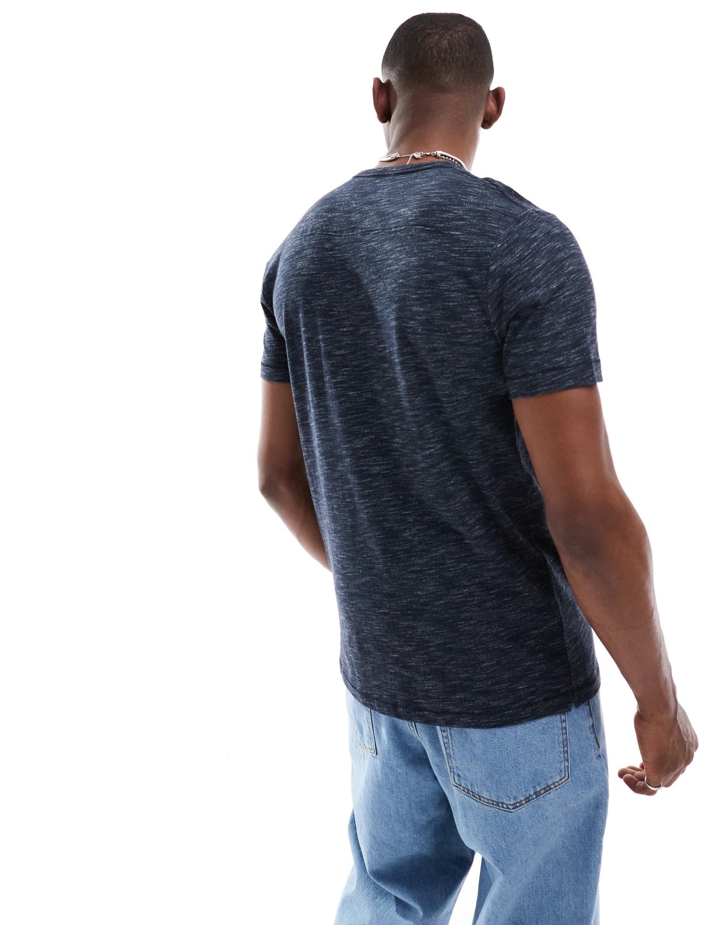 French Connection crew neck t-shirt in navy marl - ASOS Sample Sale