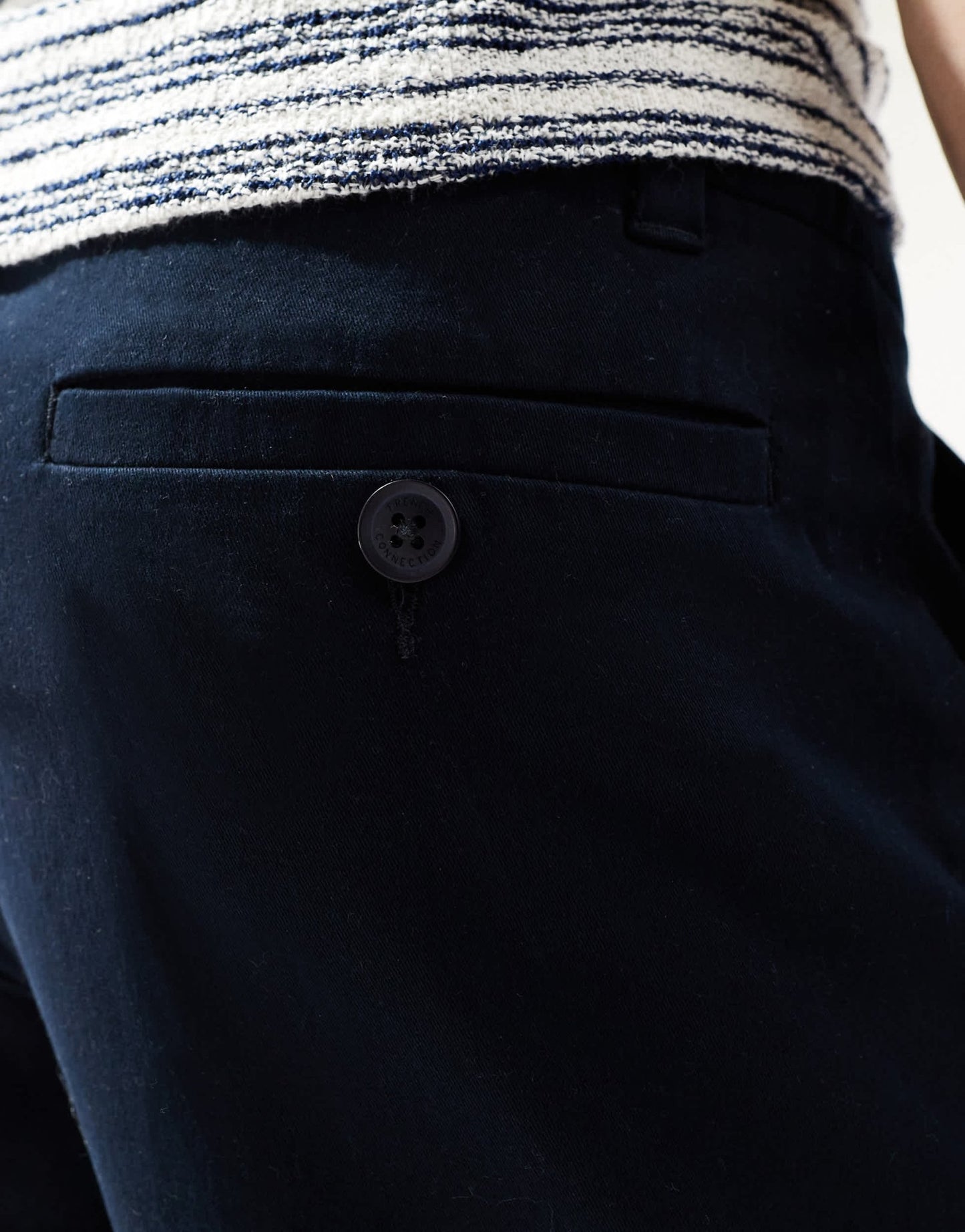 French Connection cuffed chino trousers in navy - ASOS Sample Sale
