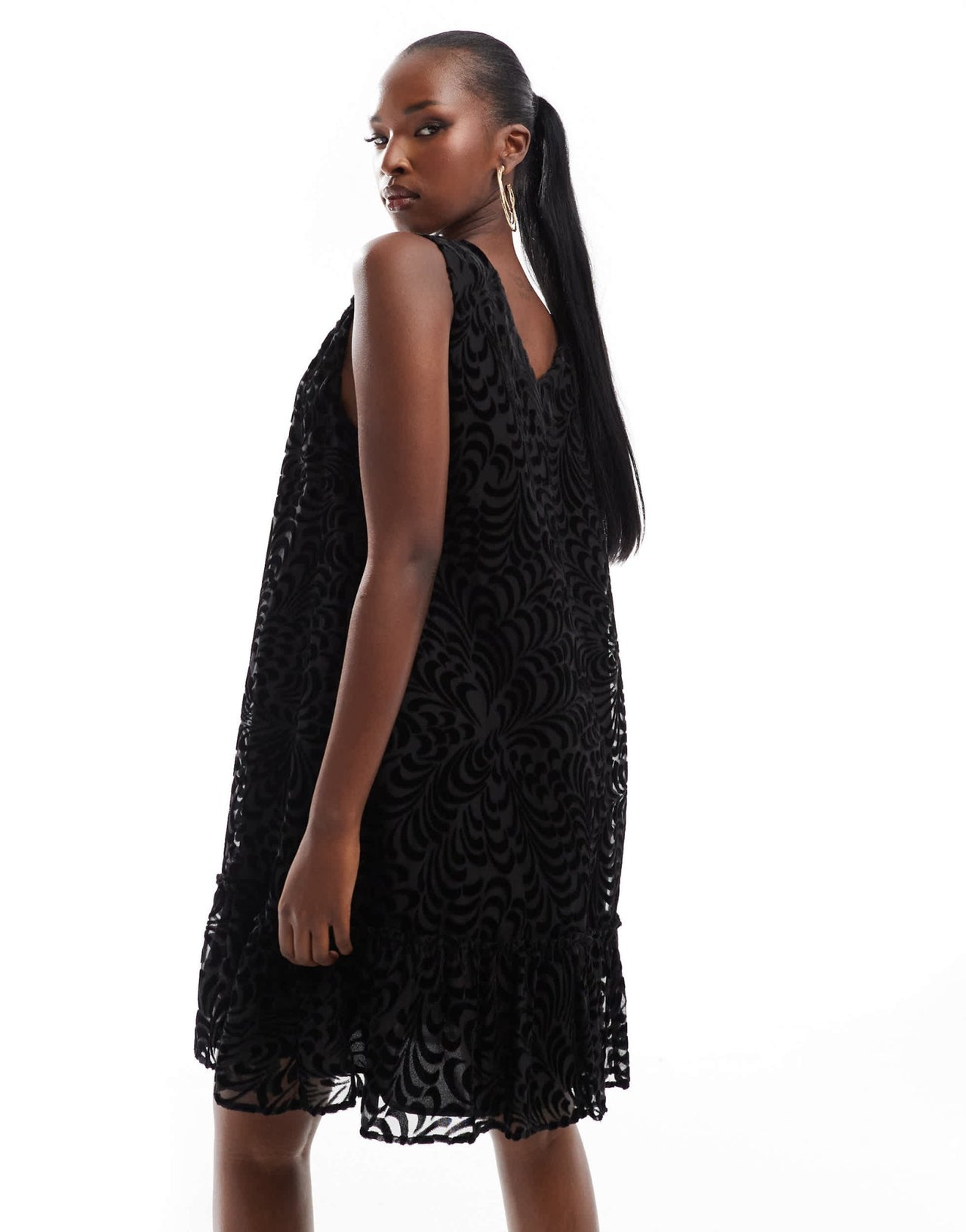 French Connection Dia devore mini a line dress in black - ASOS Sample Sale
