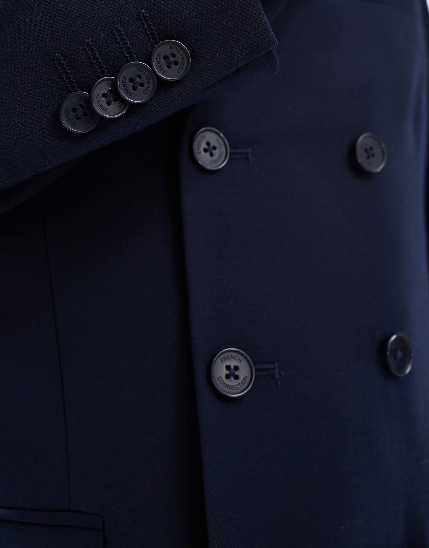 French Connection double breasted formal suit jacket co-ord in marine navy - ASOS Sample Sale