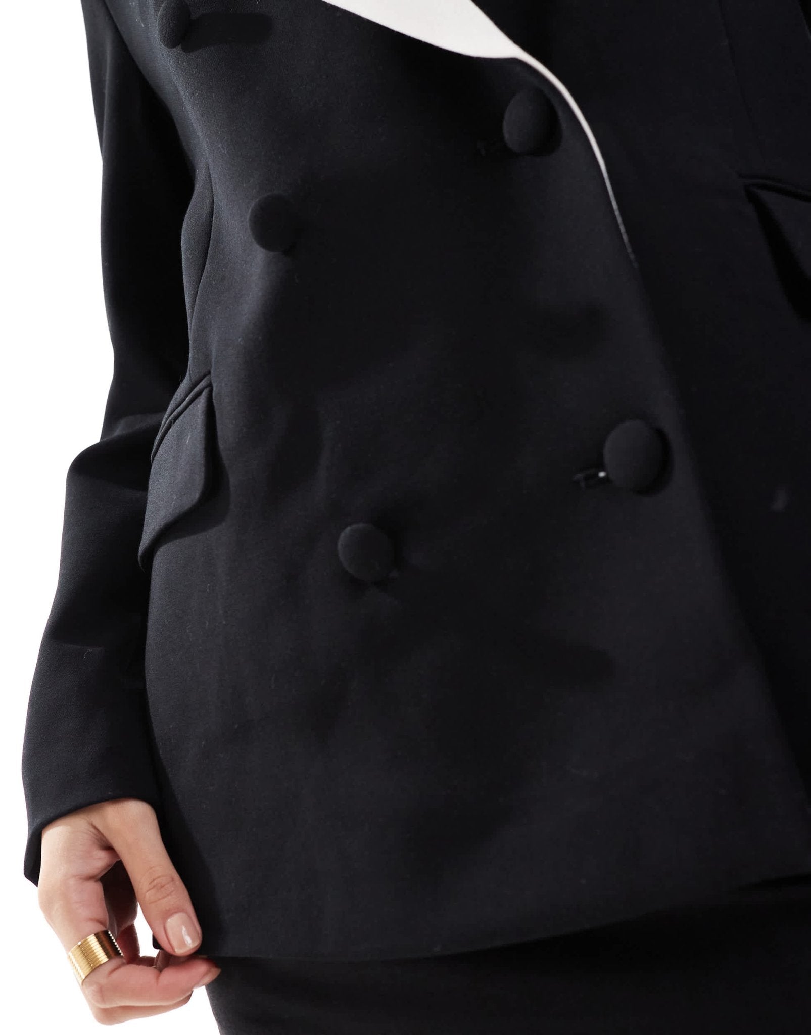French Connection double breasted tux blazer in black and white - ASOS Sample Sale