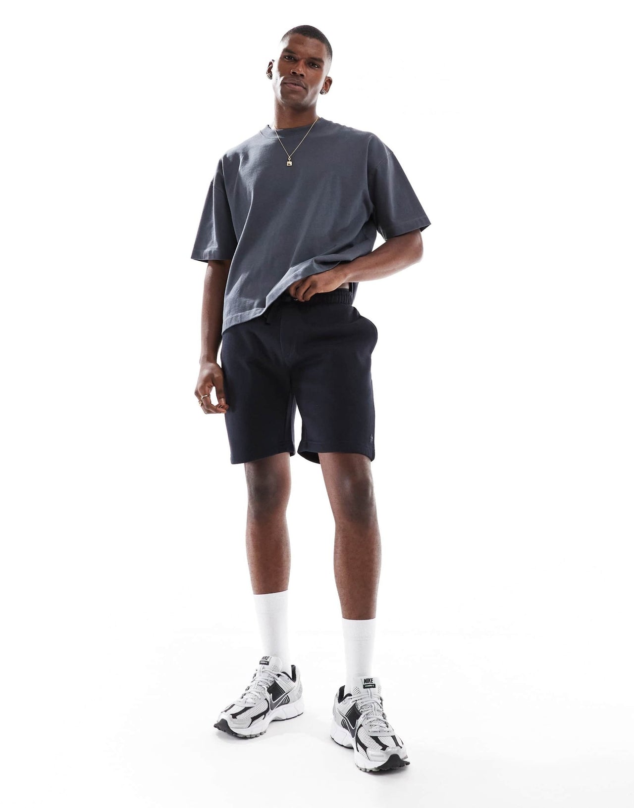 French Connection drawstring jersey shorts in navy - ASOS Sample Sale