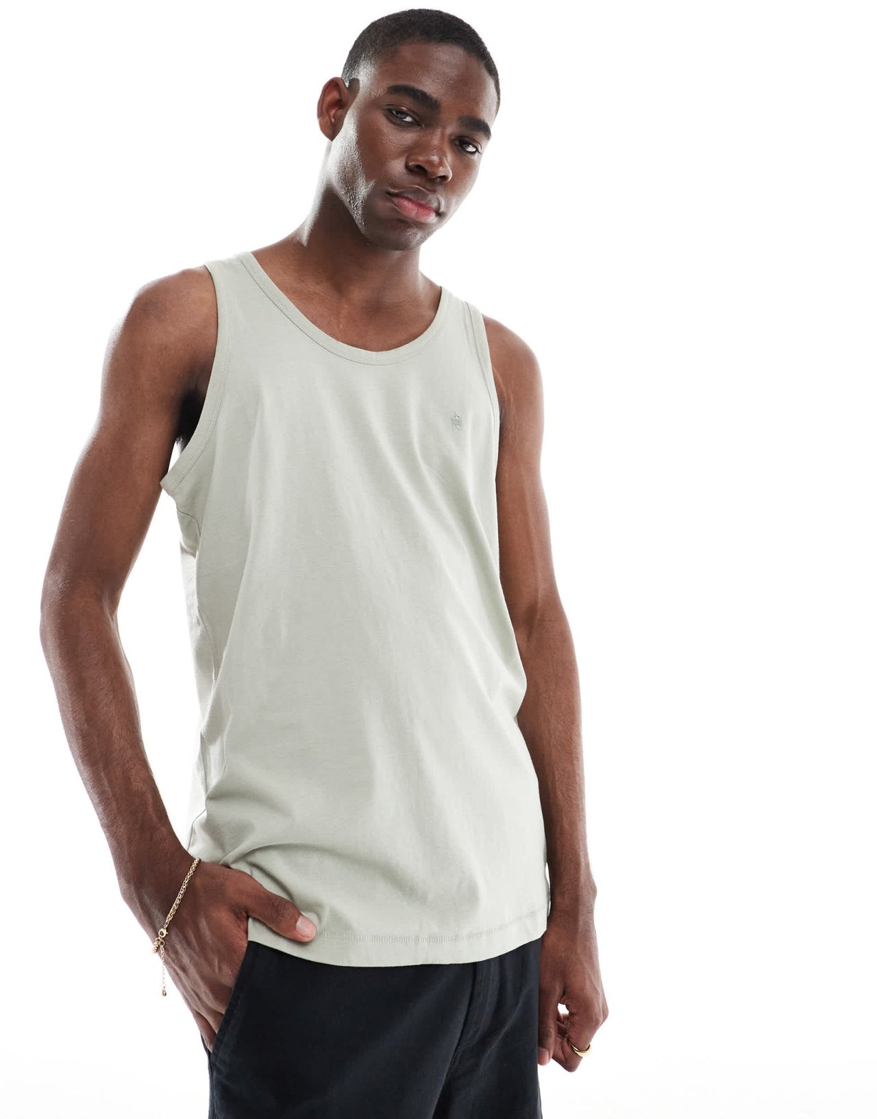 French Connection essential vest in sage - ASOS Sample Sale