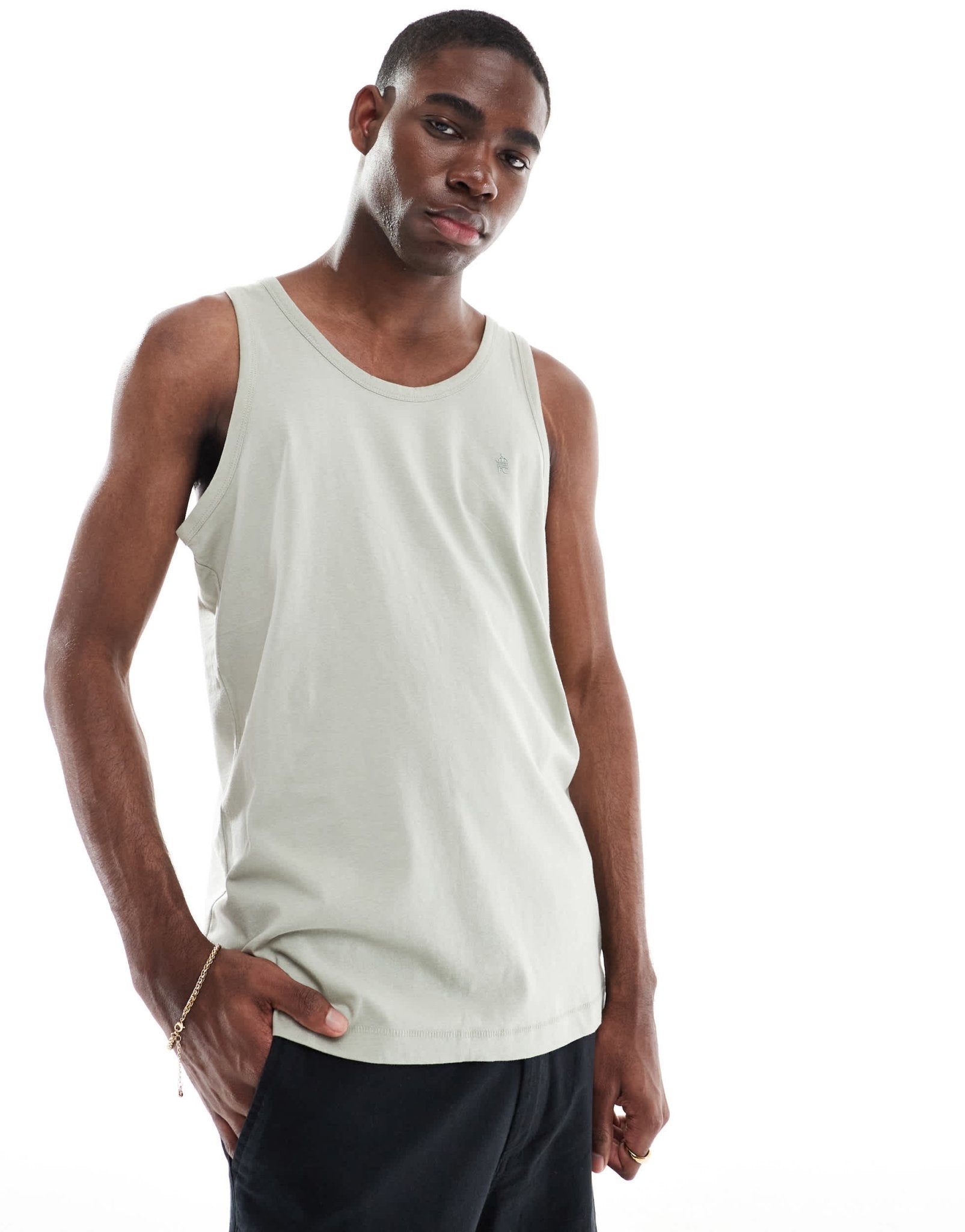 French Connection essential vest in sage - ASOS Sample Sale