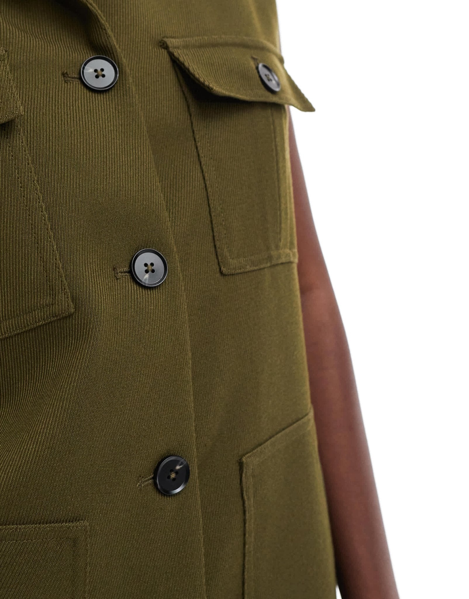 French Connection Florence twill utility waistcoat co-ord in khaki - ASOS Sample Sale