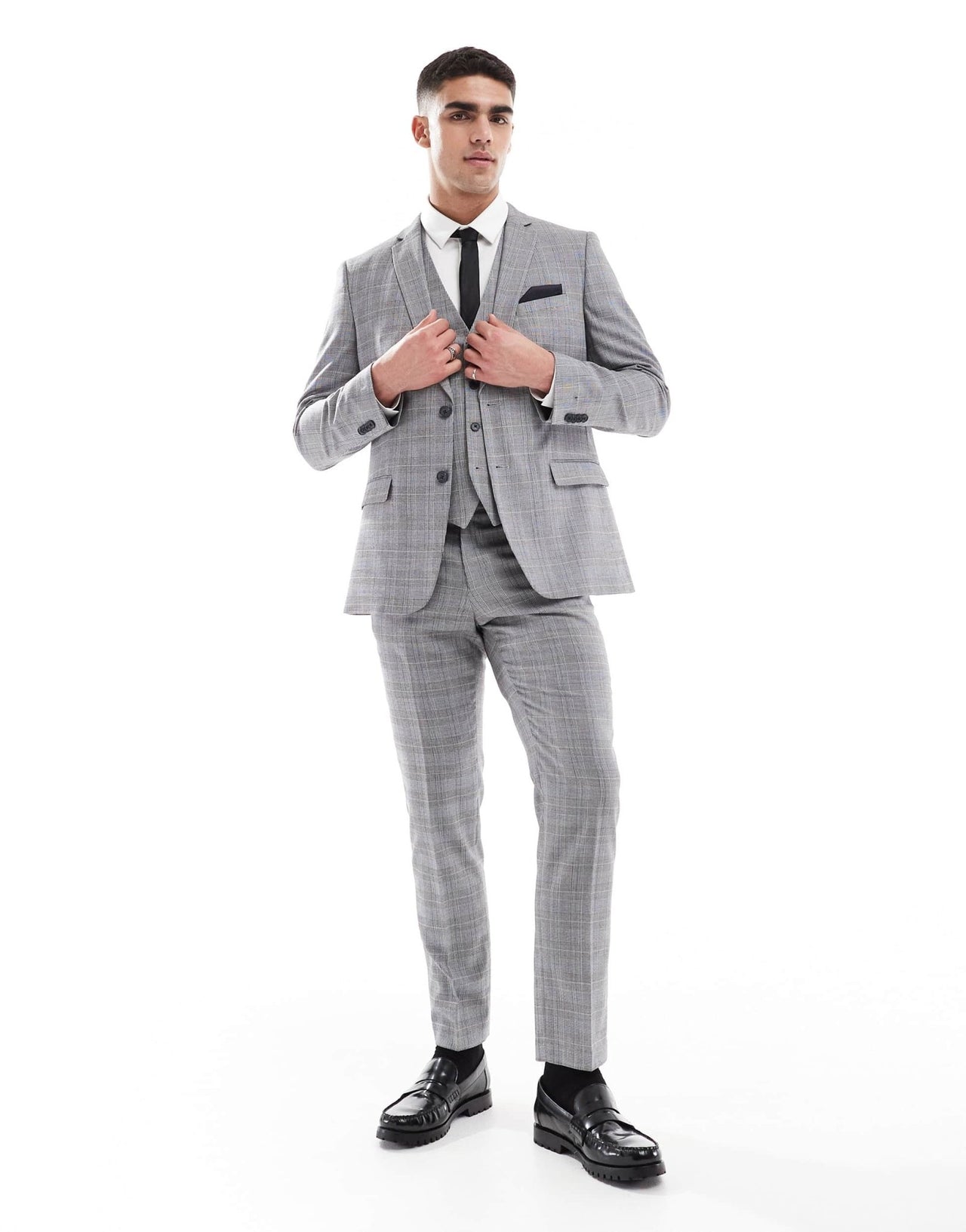 French Connection formal suit jacket co-ord in grey check - ASOS Sample Sale