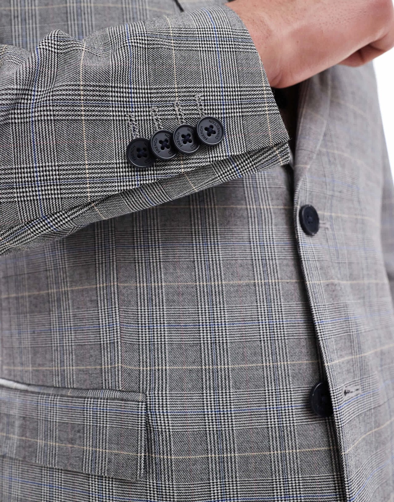 French Connection formal suit jacket co-ord in grey check - ASOS Sample Sale