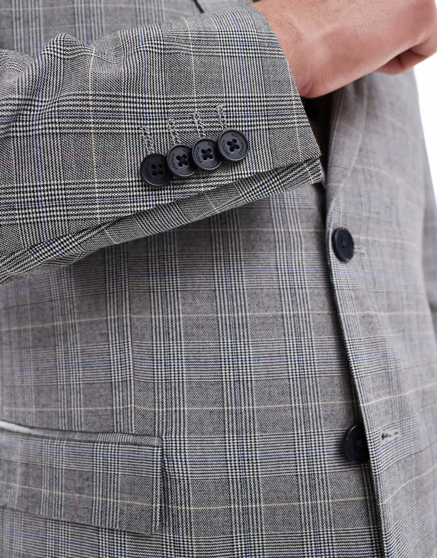 French Connection formal suit jacket co-ord in grey check - ASOS Sample Sale